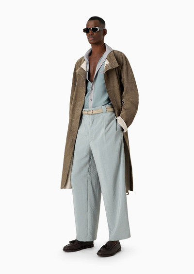 GIORGIO ARMANI Suede trench coat outlook