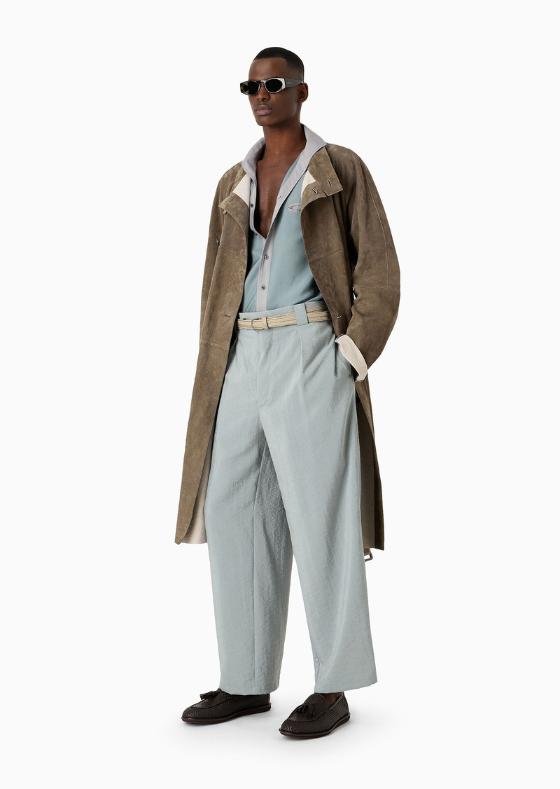 GIORGIO ARMANI Suede trench coat outlook