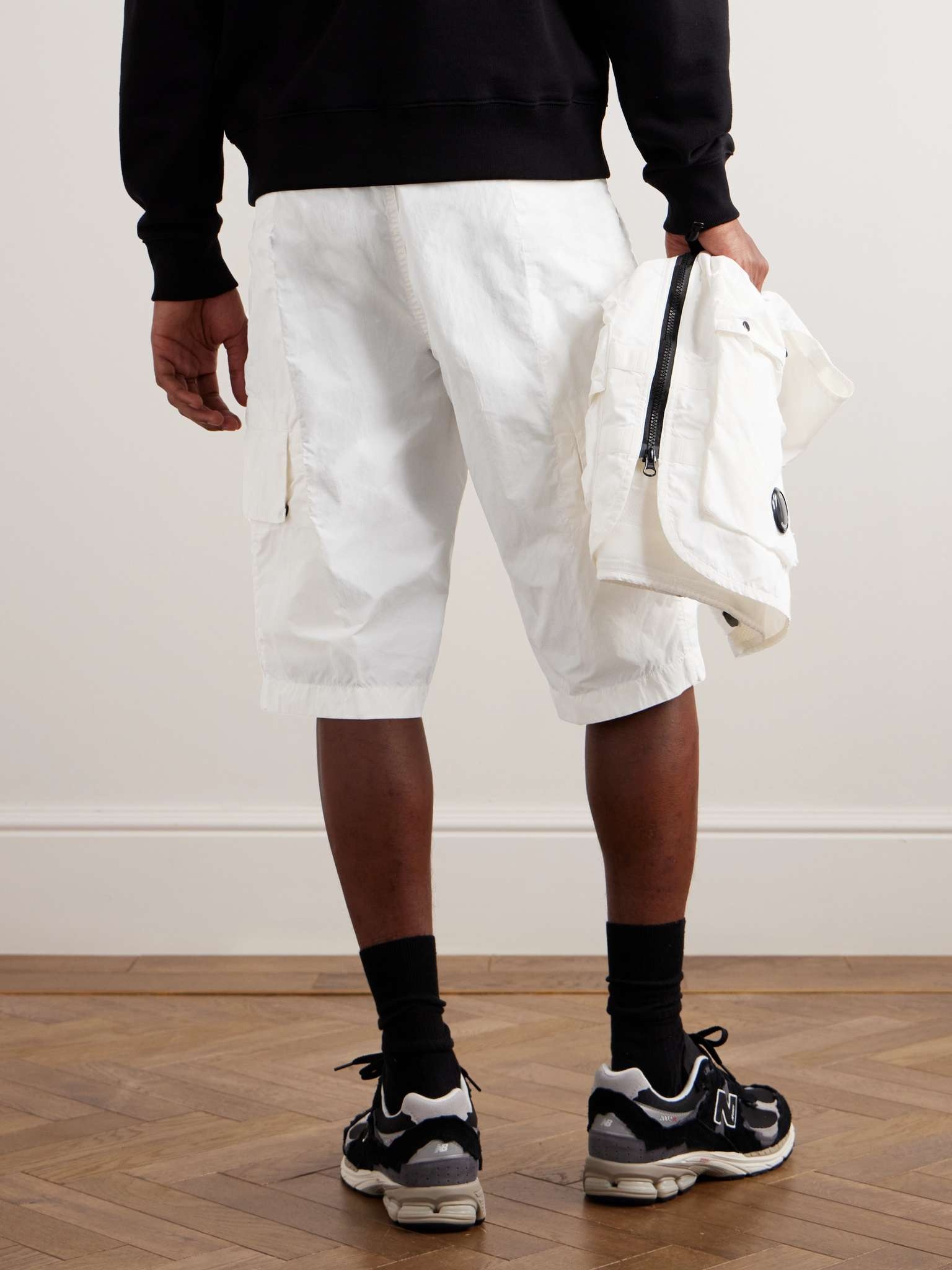 Straight-Leg Logo-Appliquéd Shell Cargo Shorts - 4