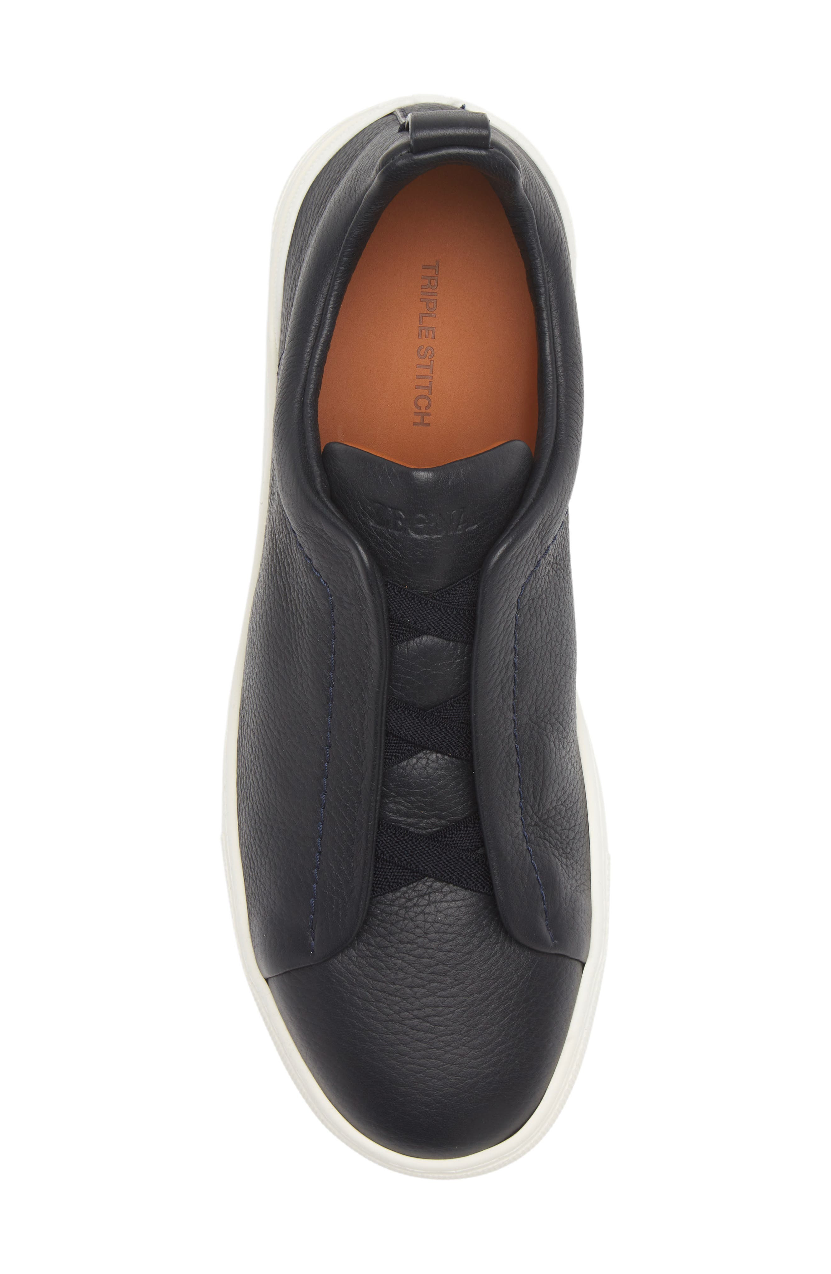 Triple Stitch Deerskin Leather Slip-On Sneaker - 5