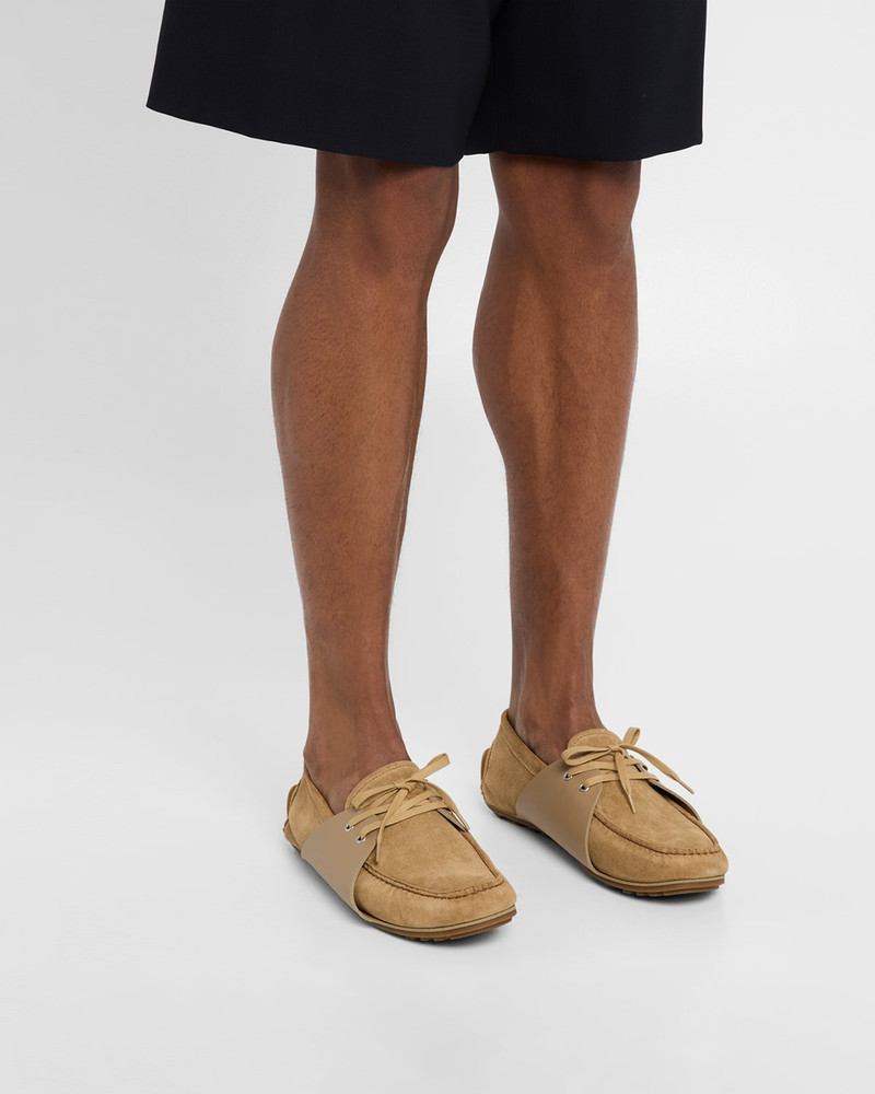 Moschino Men's Suede Lace-Up Loafers outlook