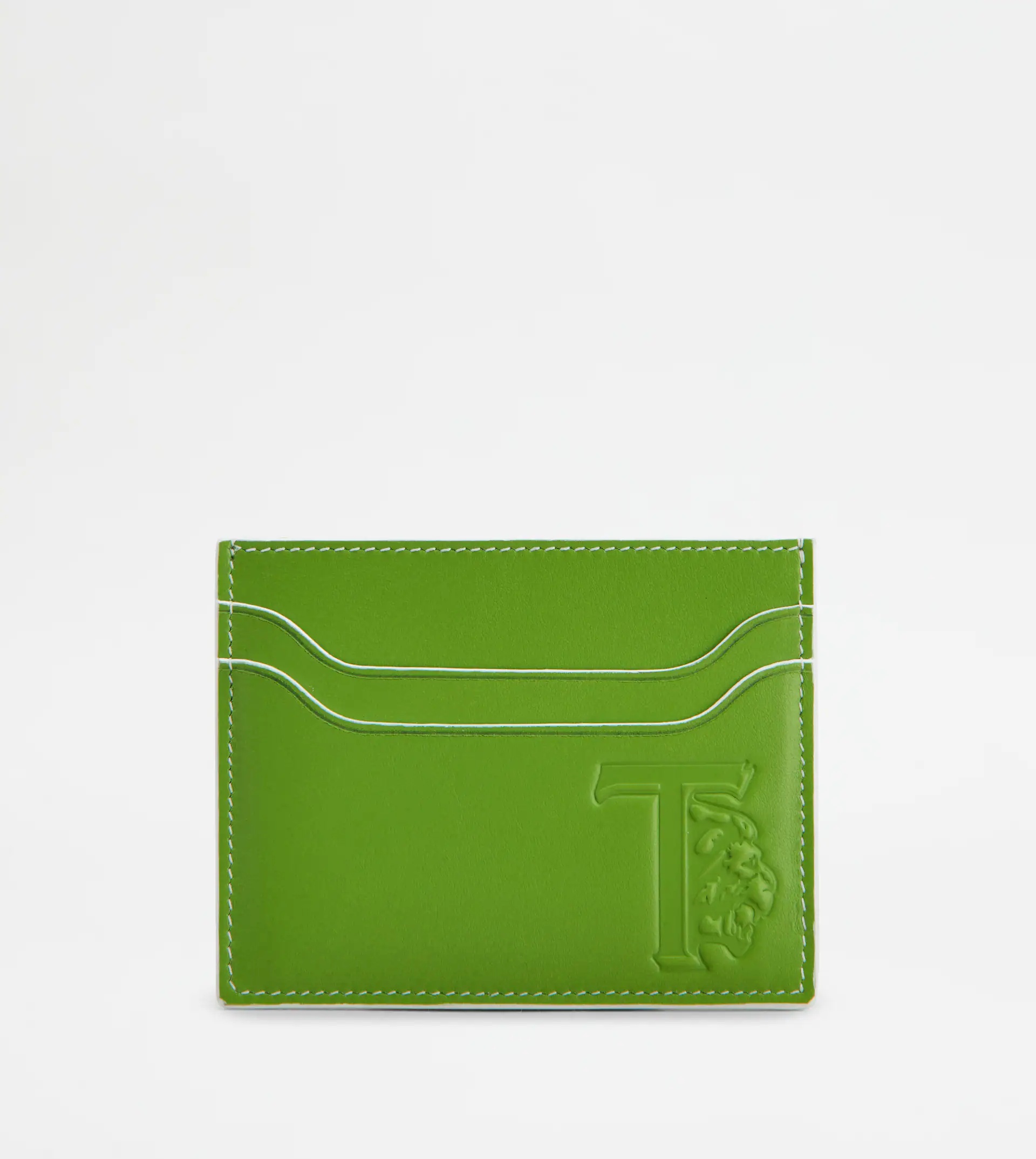 CREDIT CARD HOLDER IN LEATHER - GREEN - 1