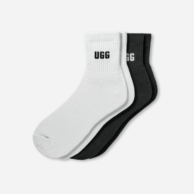 ® Women's Quinlin Logo Quarter 2 Pack Cotton in White/Black 1