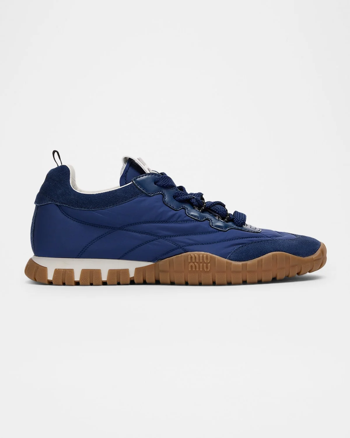 Low-Top Nylon & Leather Sneakers - 1