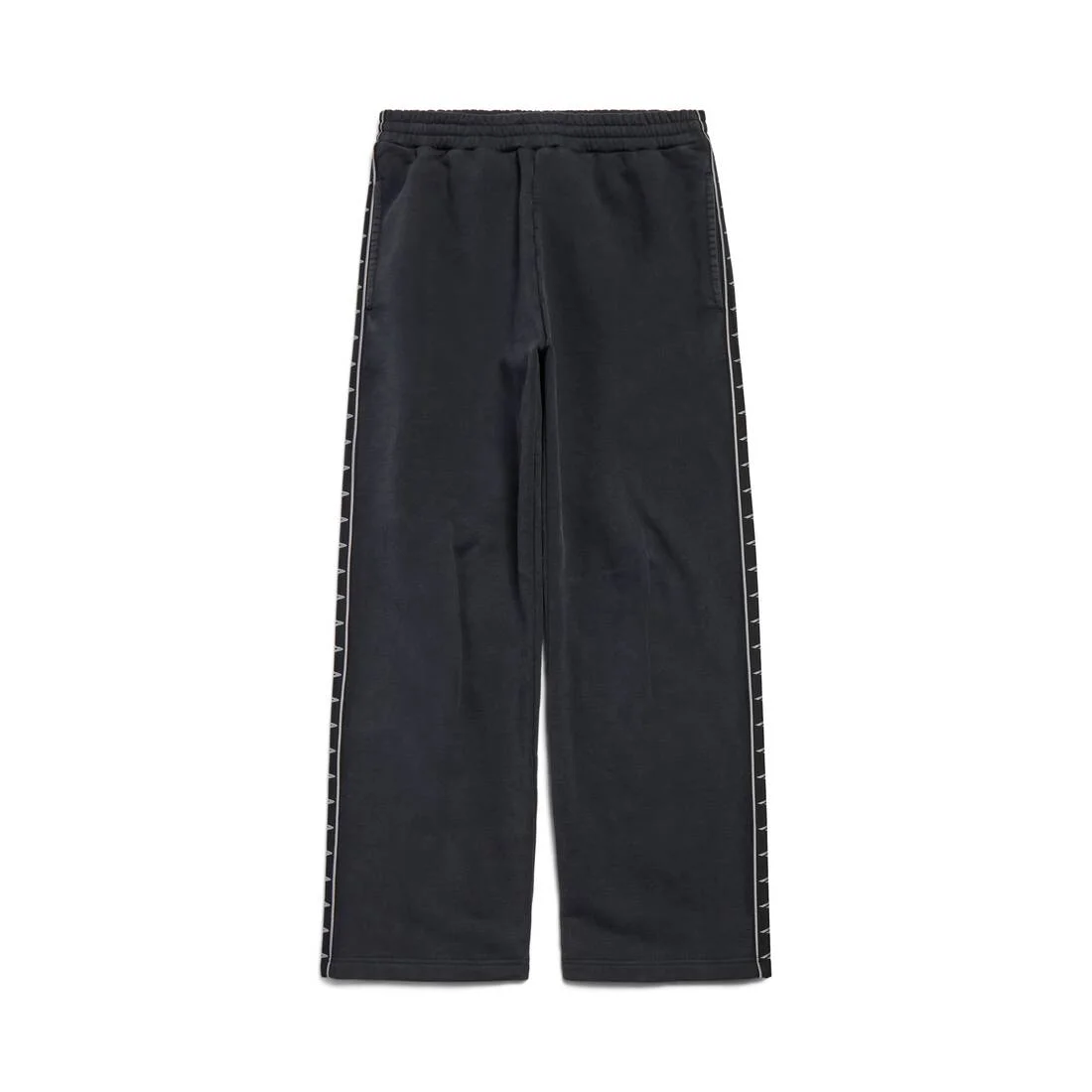 Men's Stripe Baggy Pants in Washed Black/grey - 1