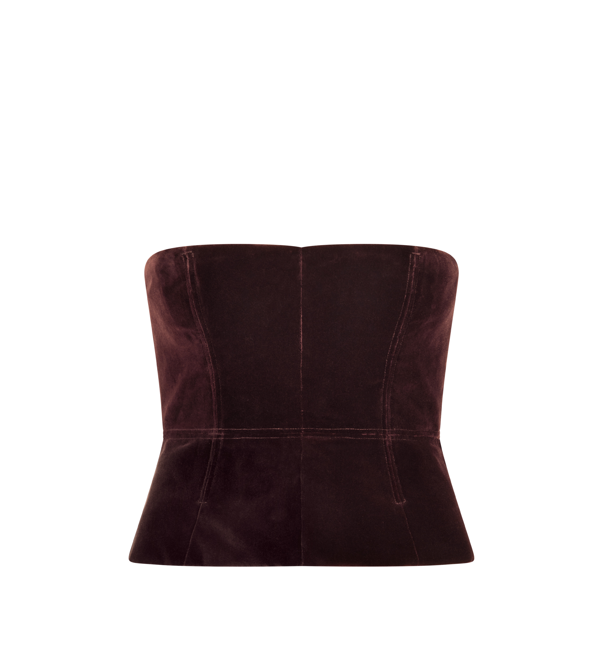 COTTON VELVET STRAPLESS CORSET - 1