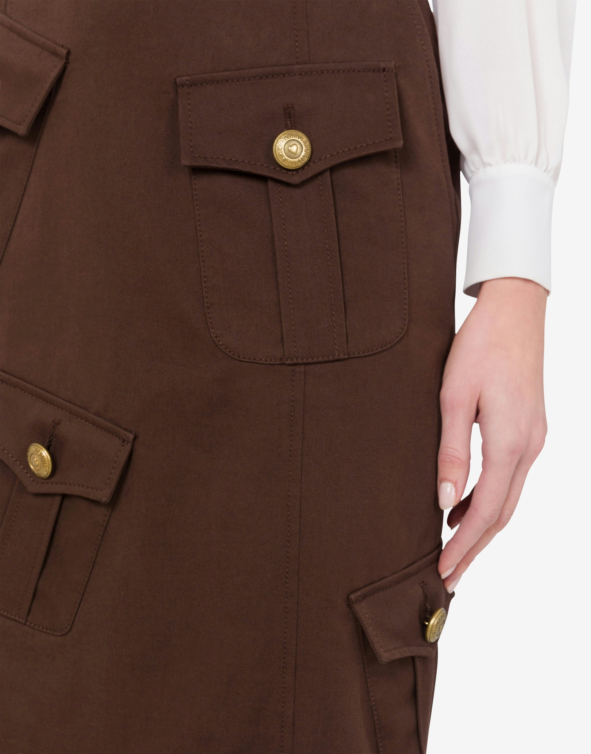 SKIRT IN GABARDINE MILITARY TWIST - 4