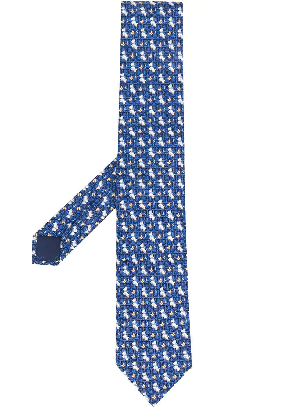 dog-print silk tie - 1