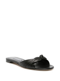 上品★ MANOLO BLAHNIK Lollo 70 bow-detail leather sandals Lollo 70 bow-detail leather sandals in beige - Manolo