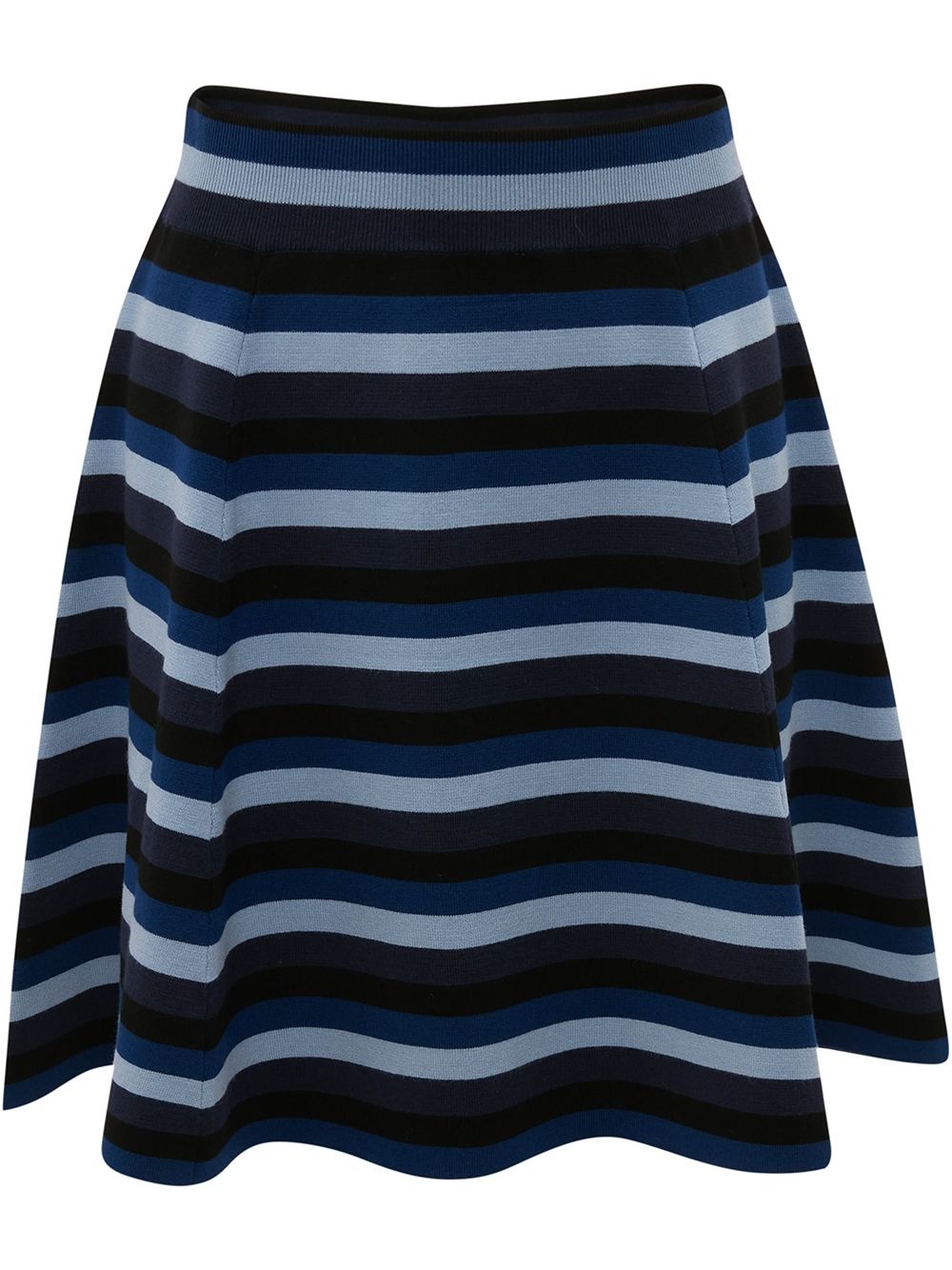 striped flared miniskirt - 1