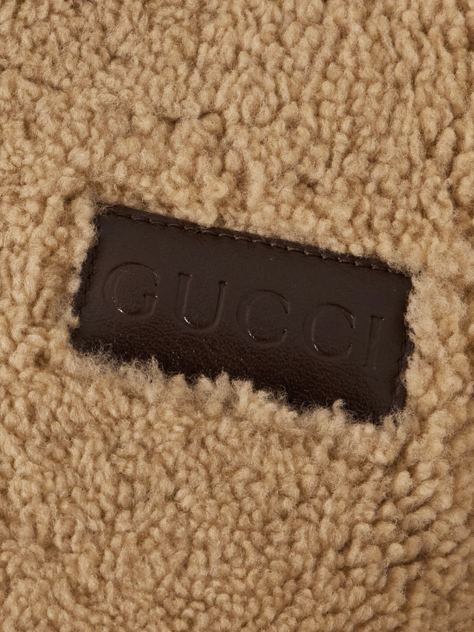 Cropped hooded reversible shearling jacket Camel - 4