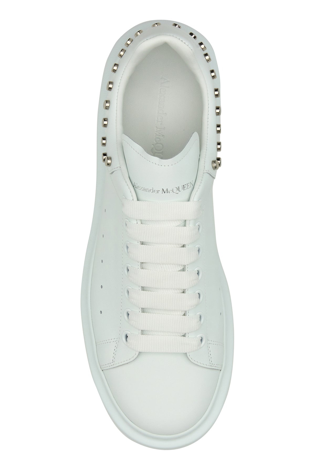 White leather sneakers with white leather heel - 4