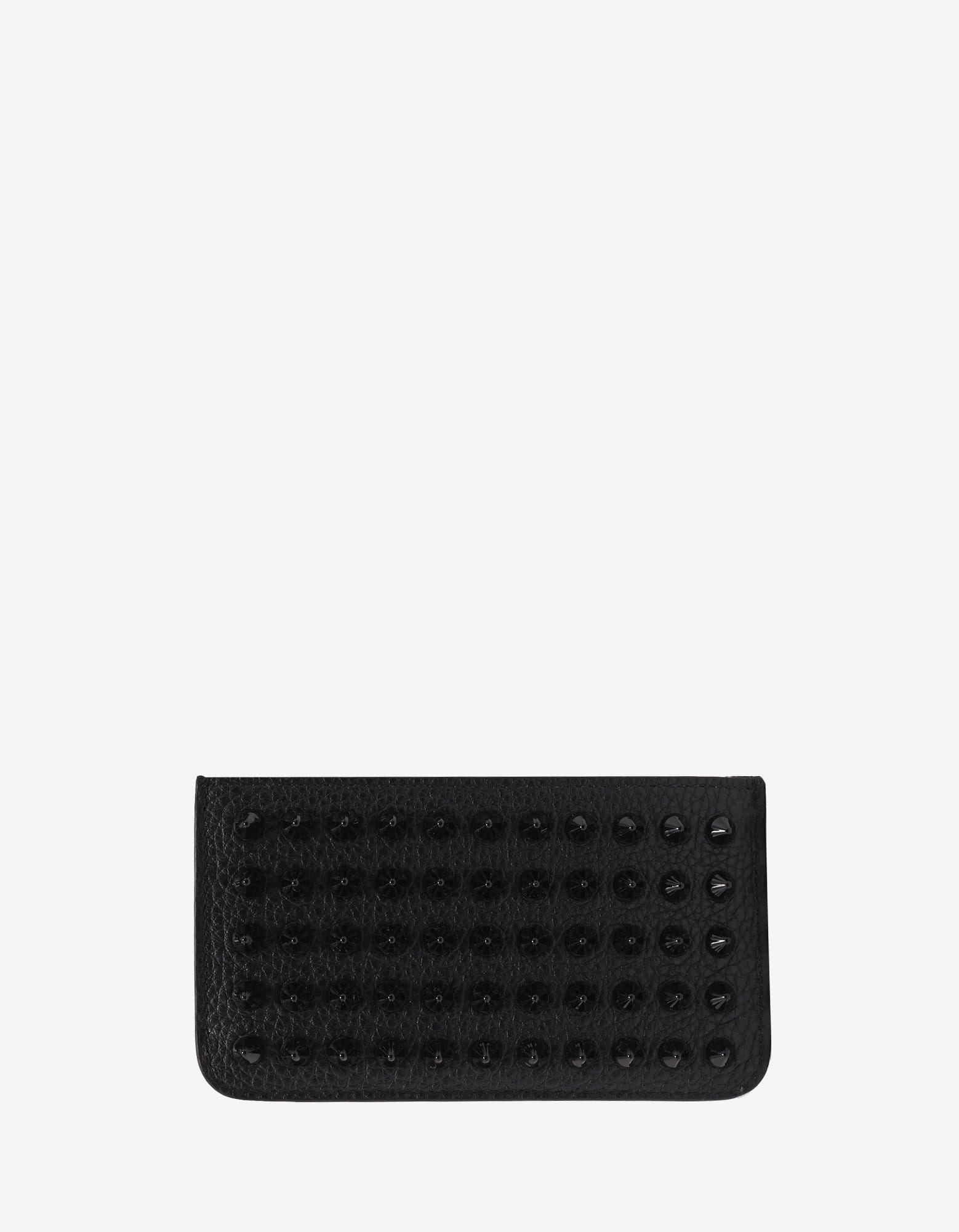 Christian Louboutin Credilou Black Leather Spikes Card Holder - 1