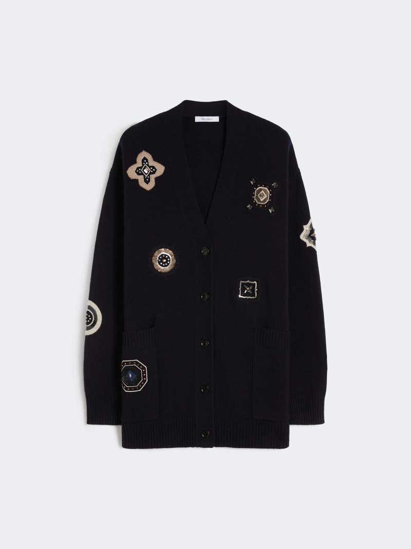 GIOIRE Long wool and cashmere cardigan - ULTRAMARINE 1