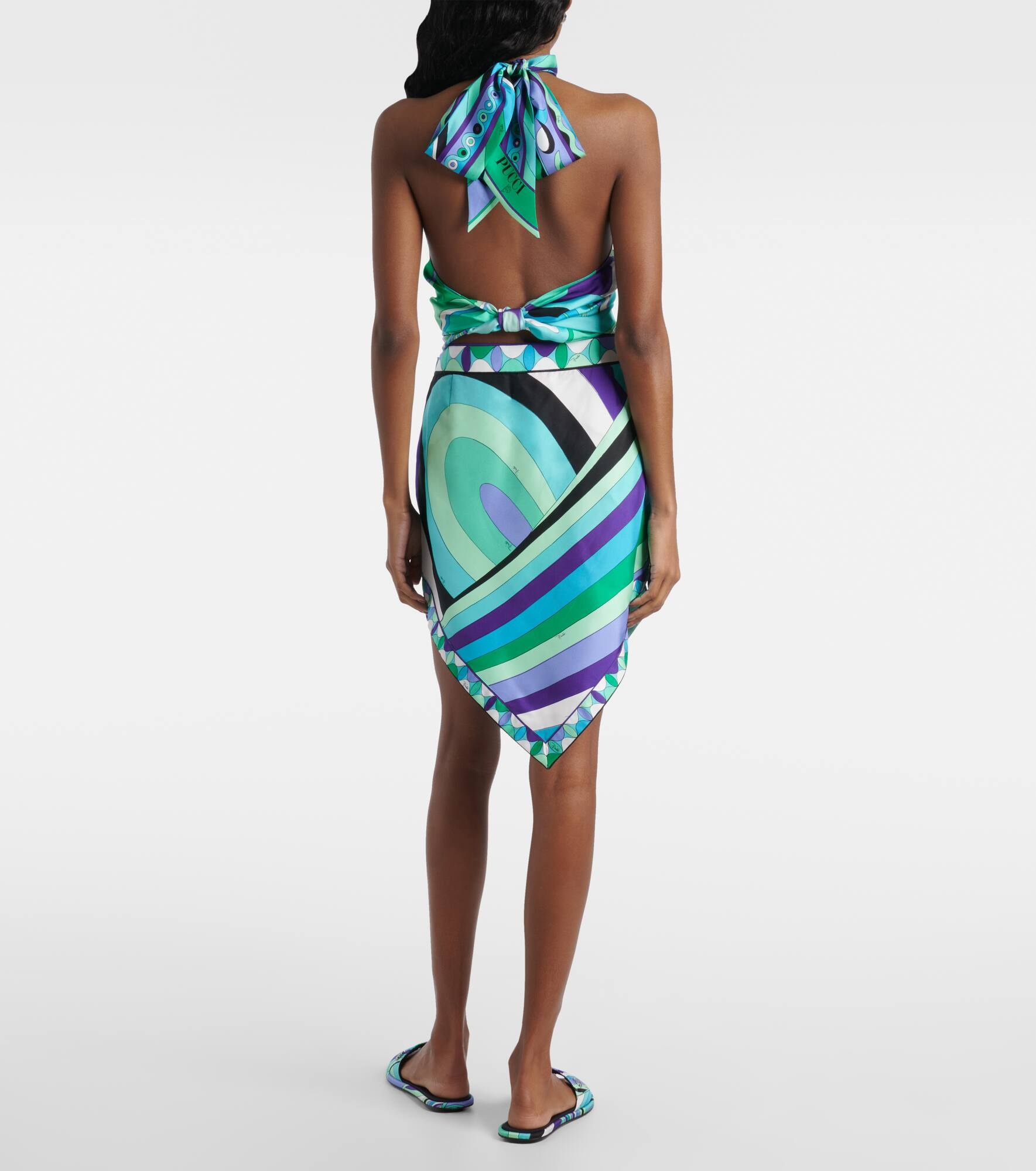 Iride printed silk mini skirt - 3