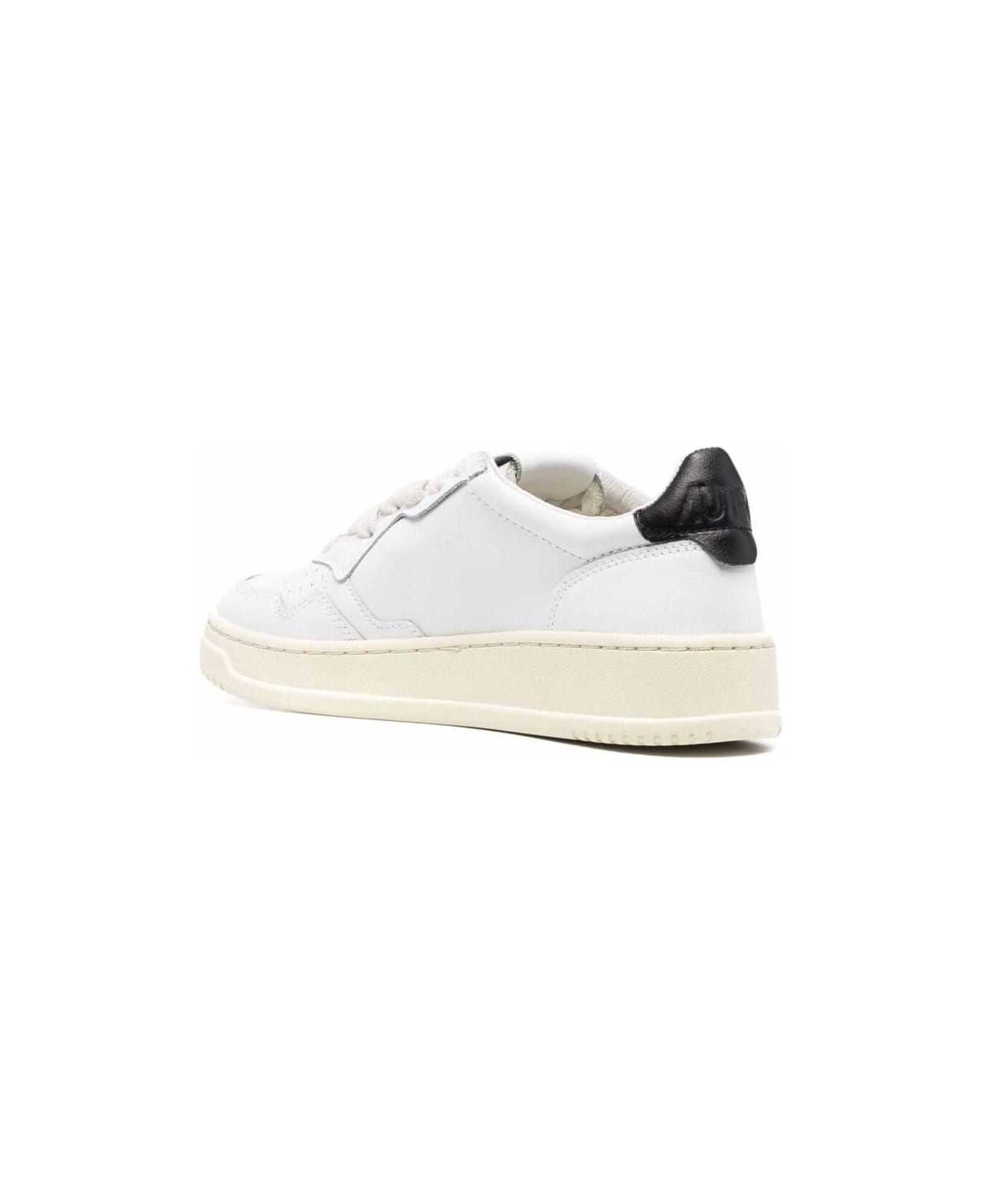 'medalist' White Low Top Sneakers With Contrasting Heel Tab In Leather Woman - 3