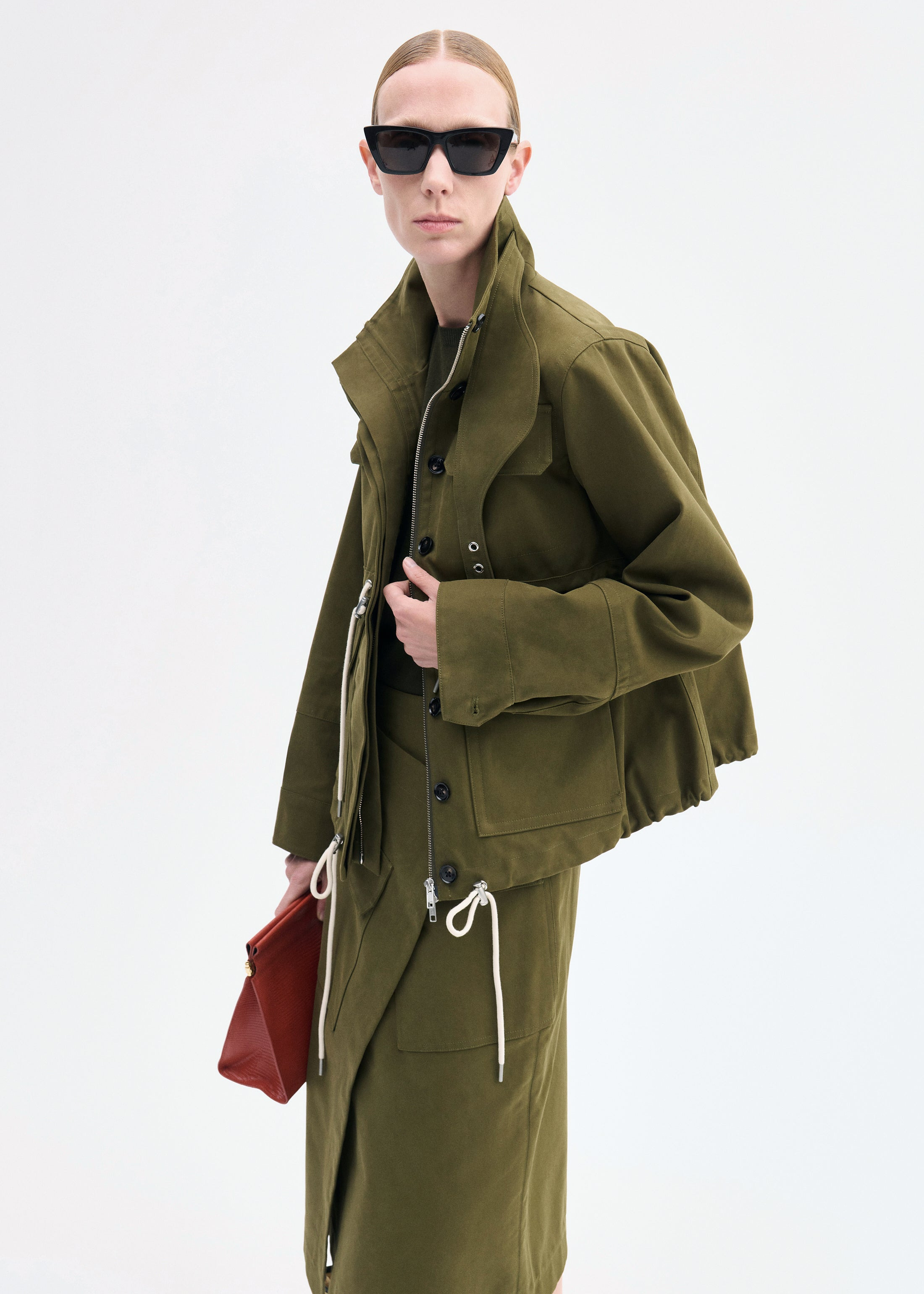 Military Jacket in Brushed Cotton - 3