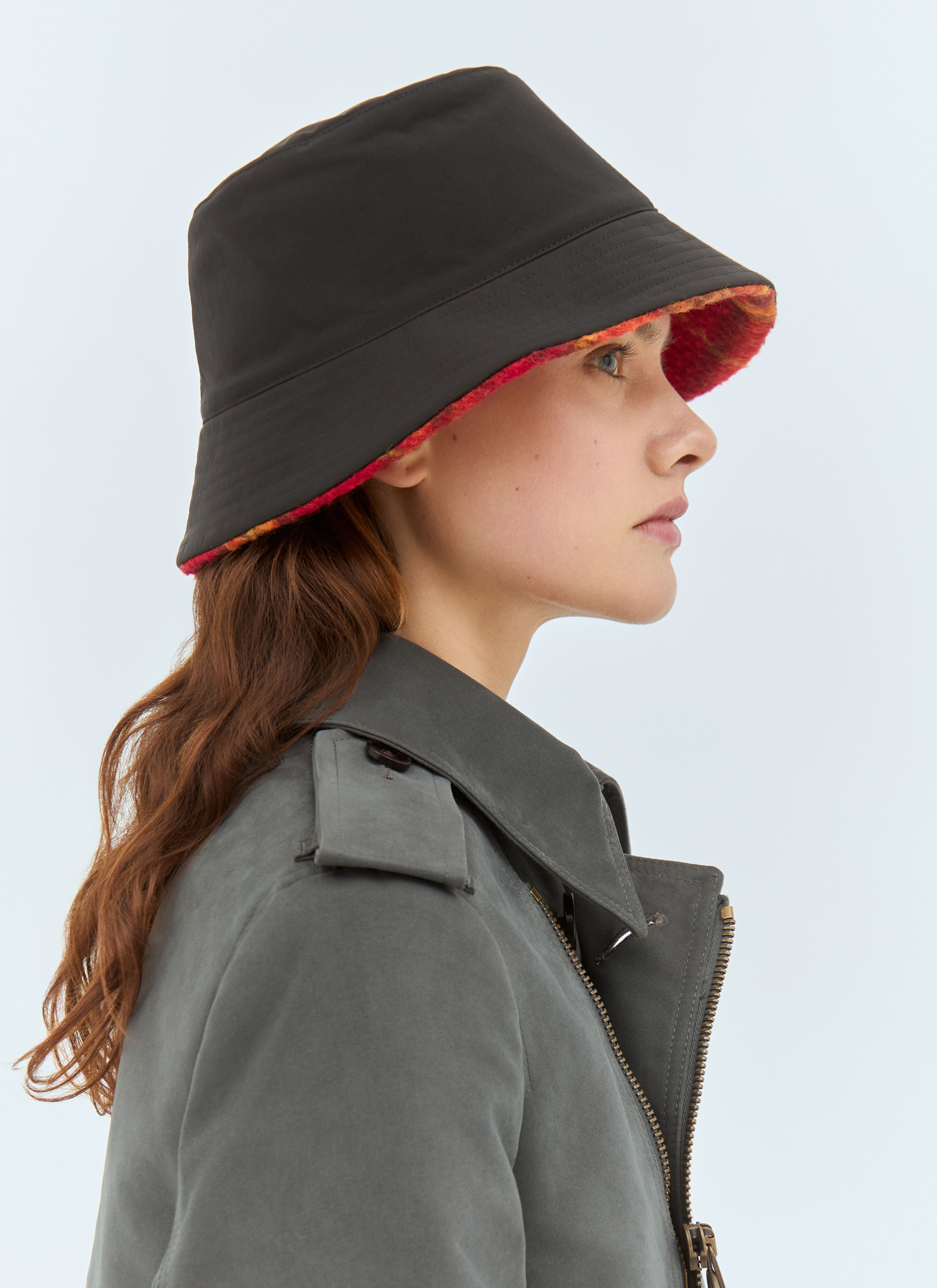 Reversible Check Fleece Bucket Hat - 3