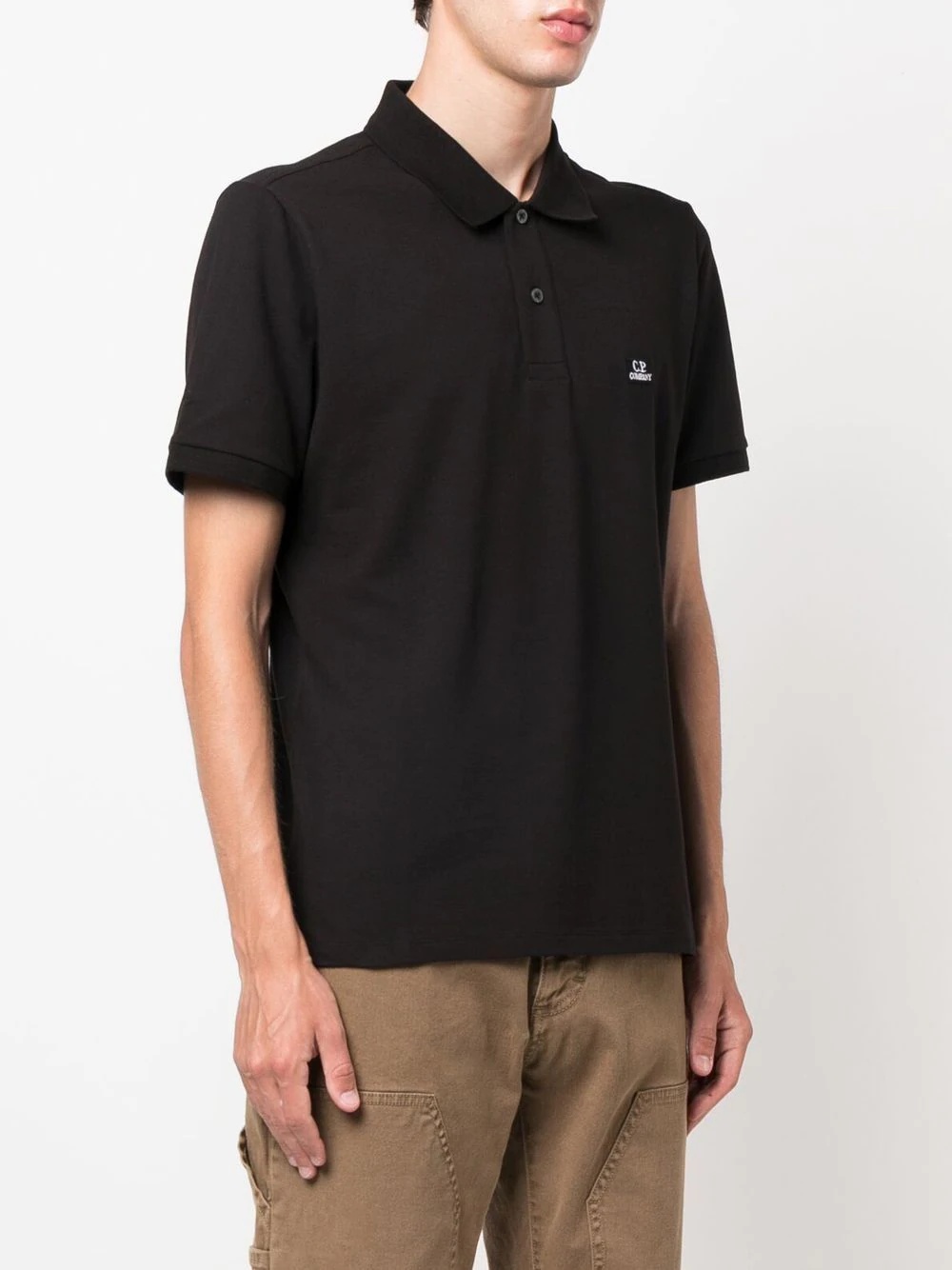 logo-patch polo shirt - 3