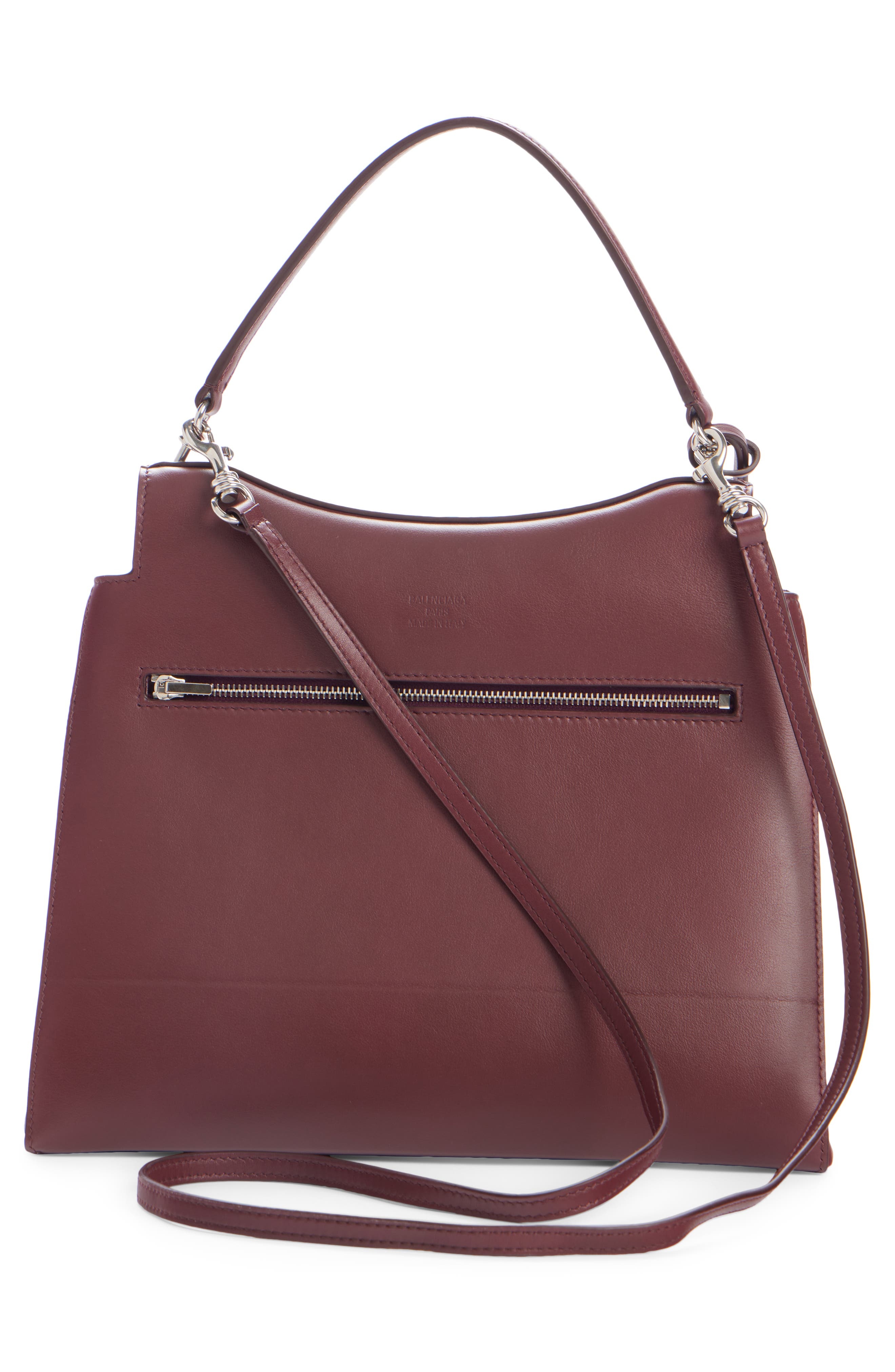 Balenciaga Medium Nano BB Leather Top Handle Bag in 6036 Dark Burgundy at Nordstrom - 3
