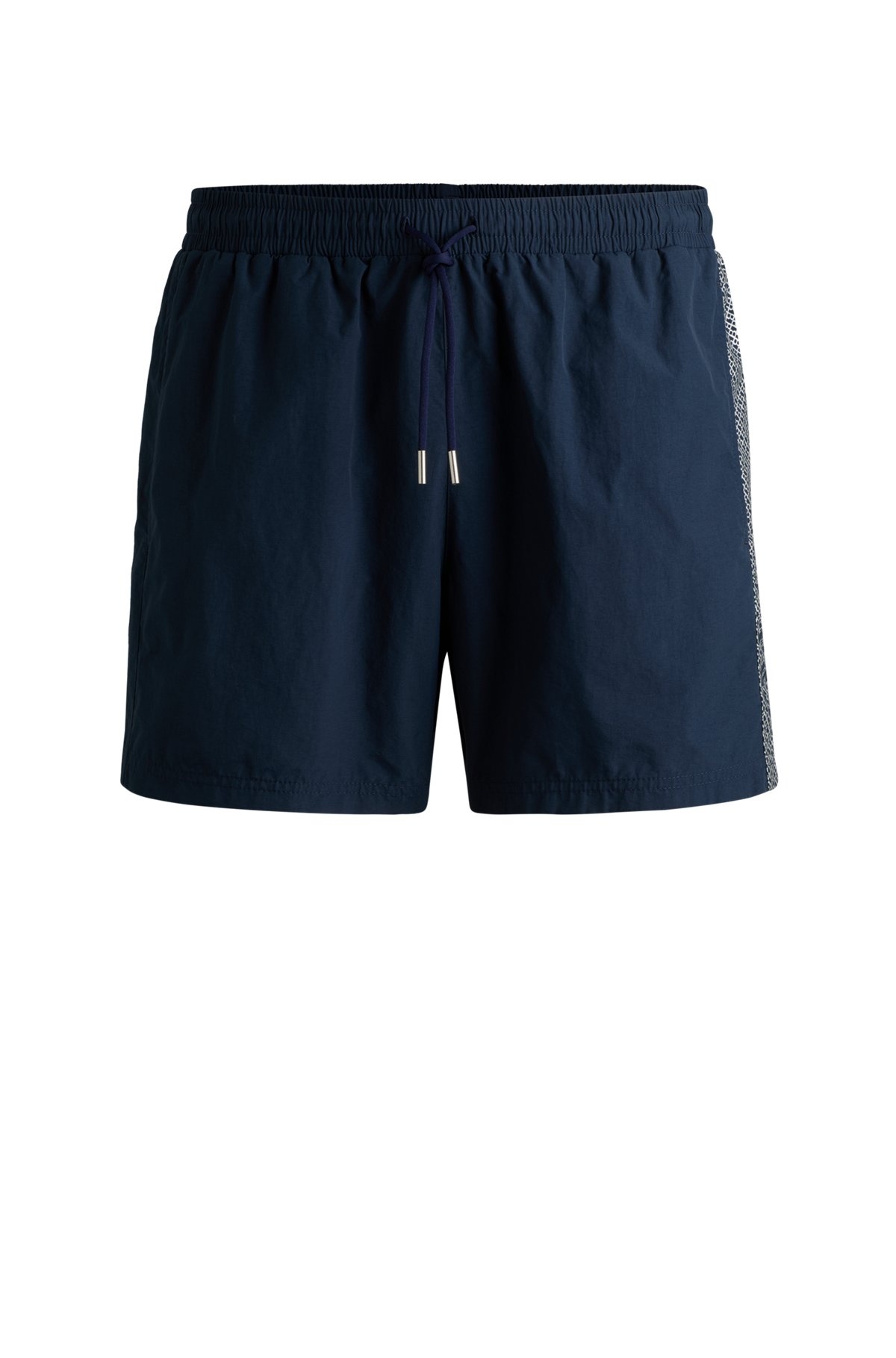 QUICK-DRYING SWIM SHORTS WITH METALLIC LOGO - 1