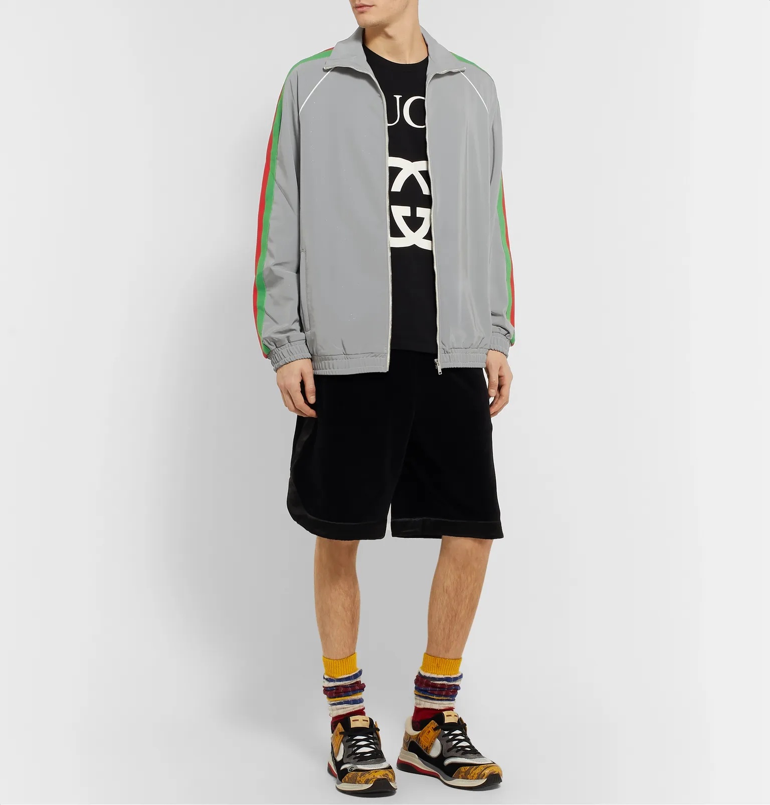 Webbing-Trimmed Iridescent Stretch-Jersey Track Jacket - 2