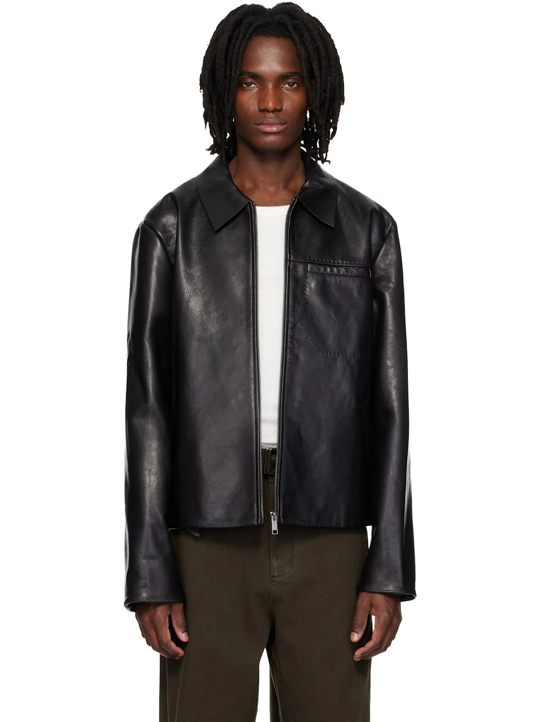 Black Corehide Leather Jacket - 1