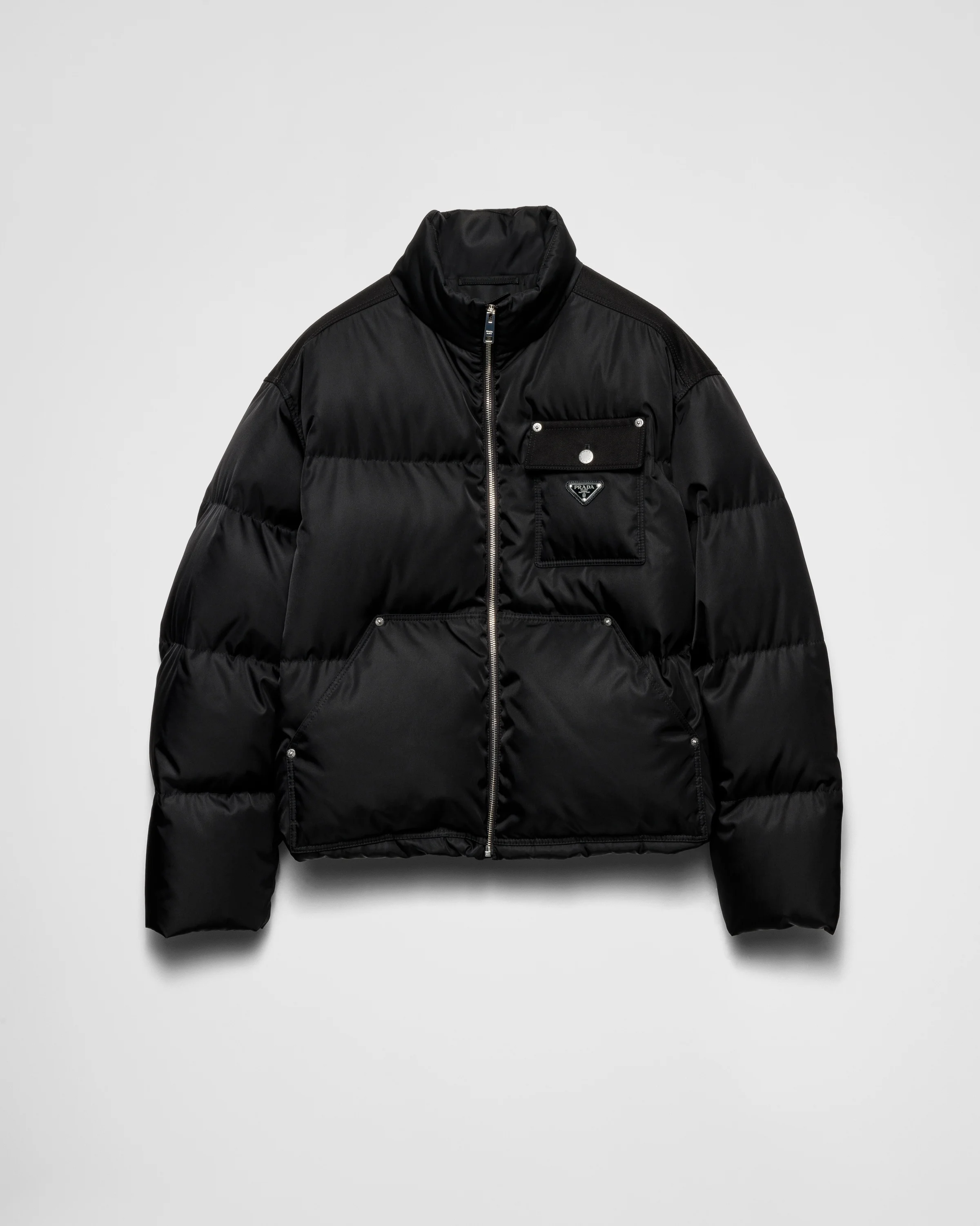 Cropped Re-Nylon down jacket - 1
