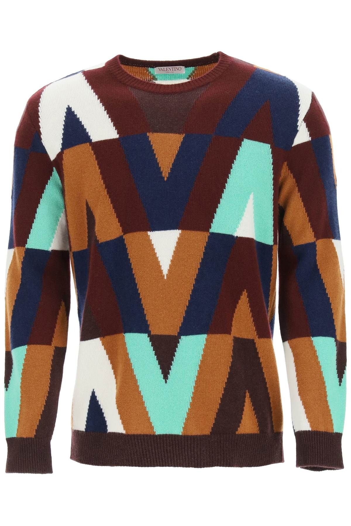 OPTICAL VALENTINO CASHMERE WOOL SWEATER - 1