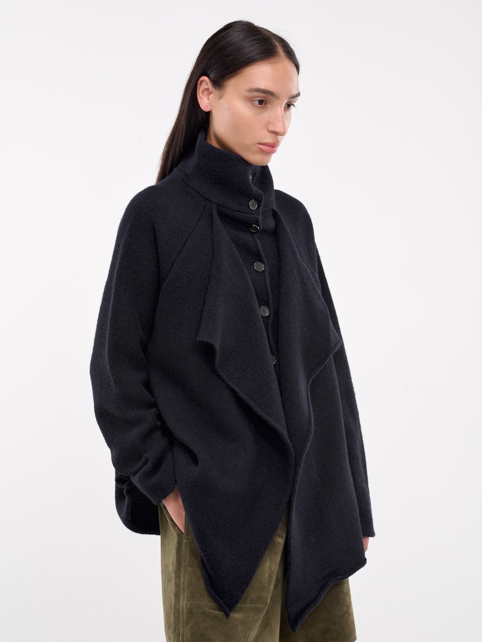Layered High Neck Cardigan - 5