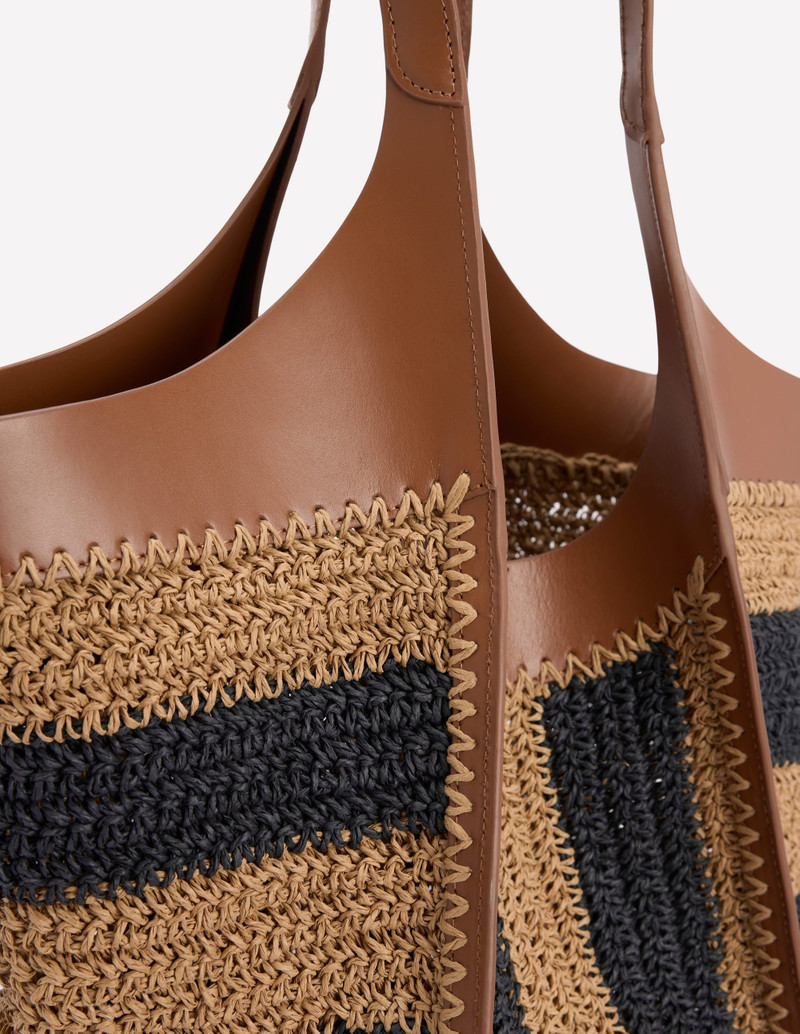 Straw Tote-Navy/Natural Stripe 5