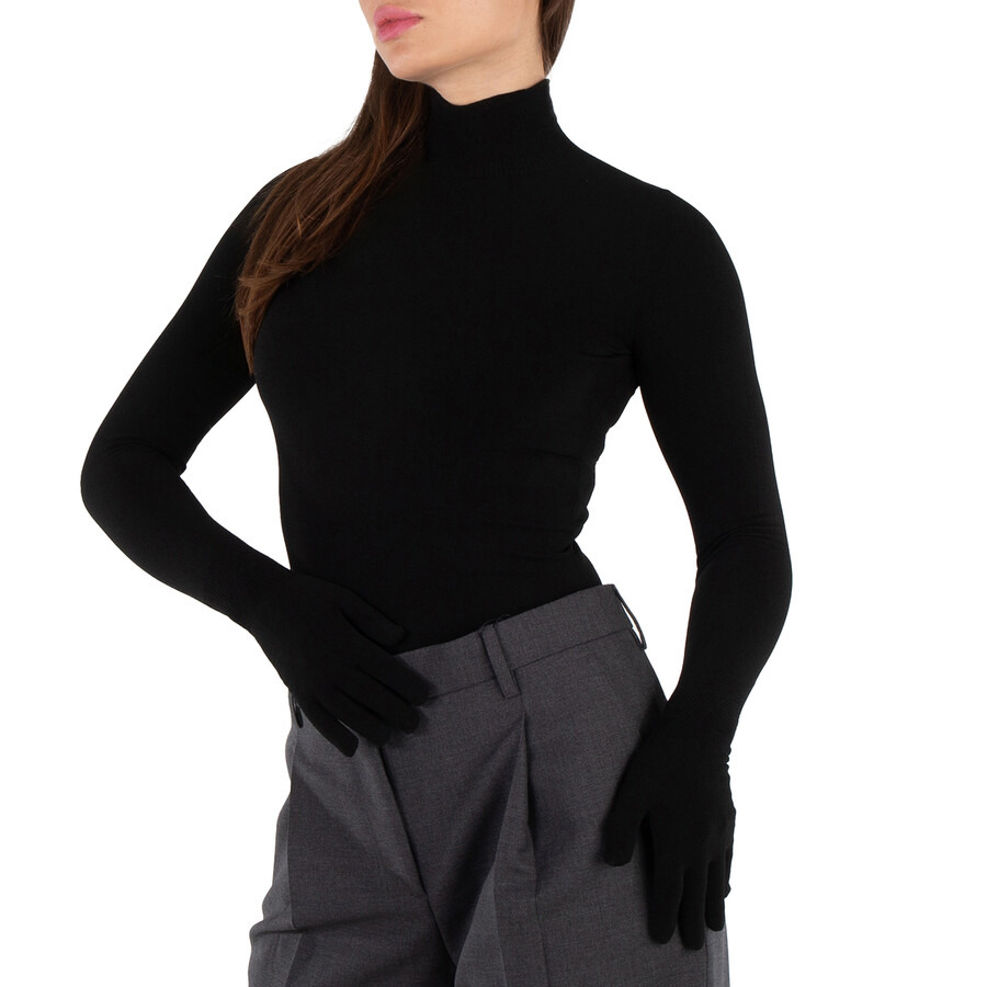 Balenciaga Ladies Black Gloves Sweater - 5