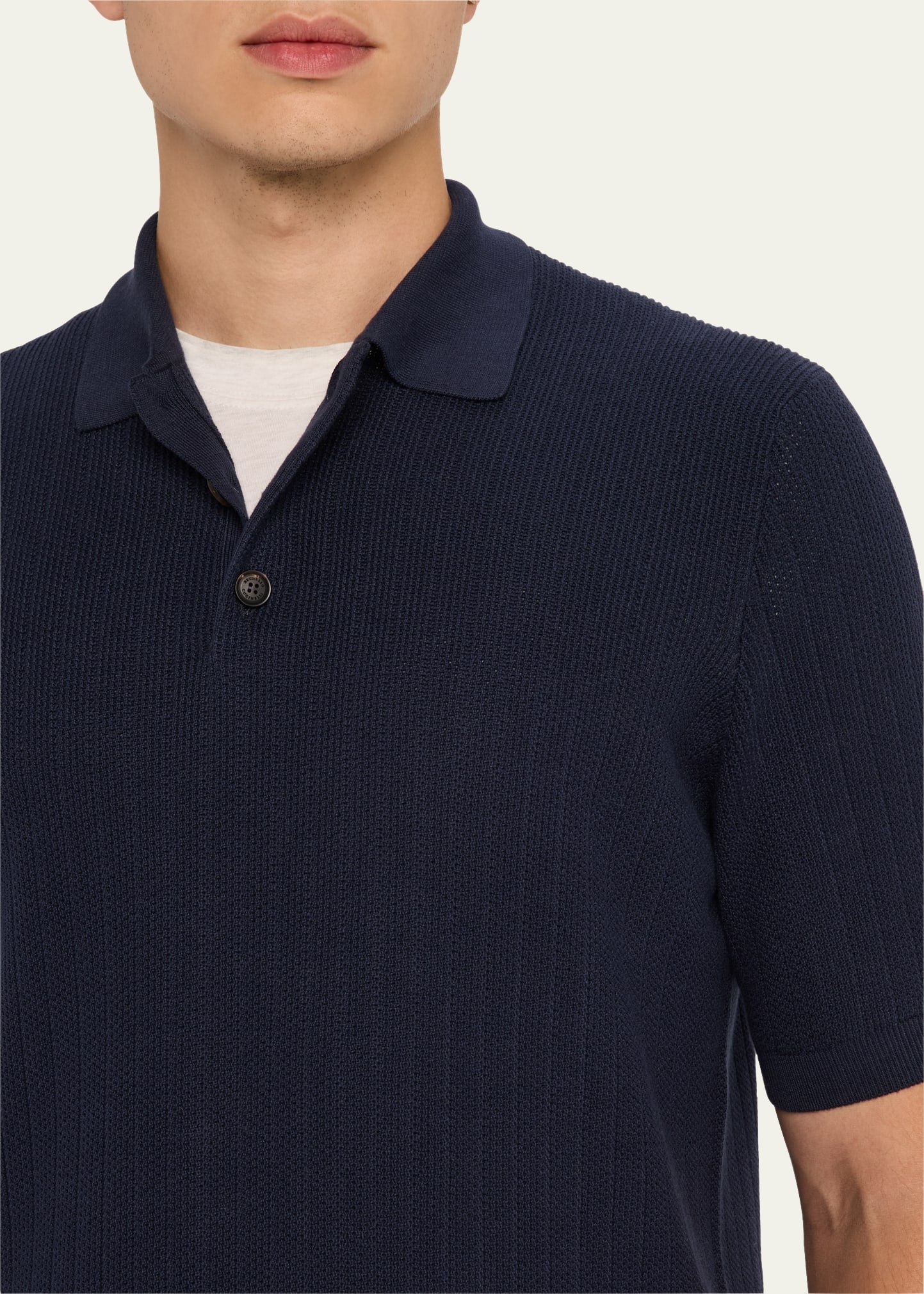 Men's Cotton Textured Polo Shirt - 5