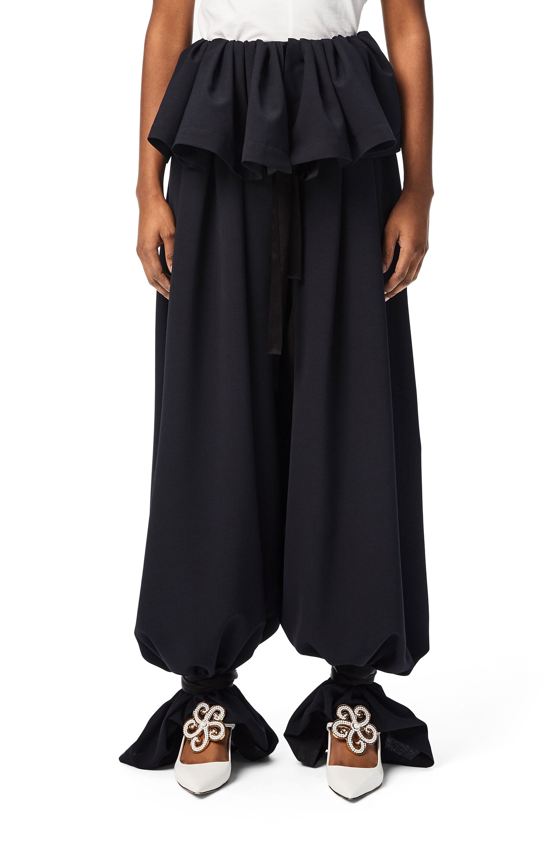 Tie trousers in polyester and viscose - 3