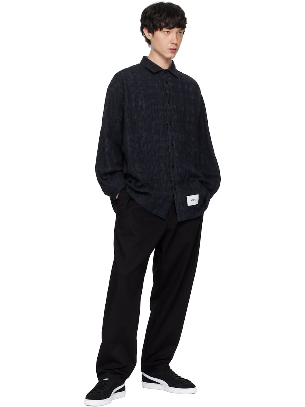 Navy Check Shirt - 4