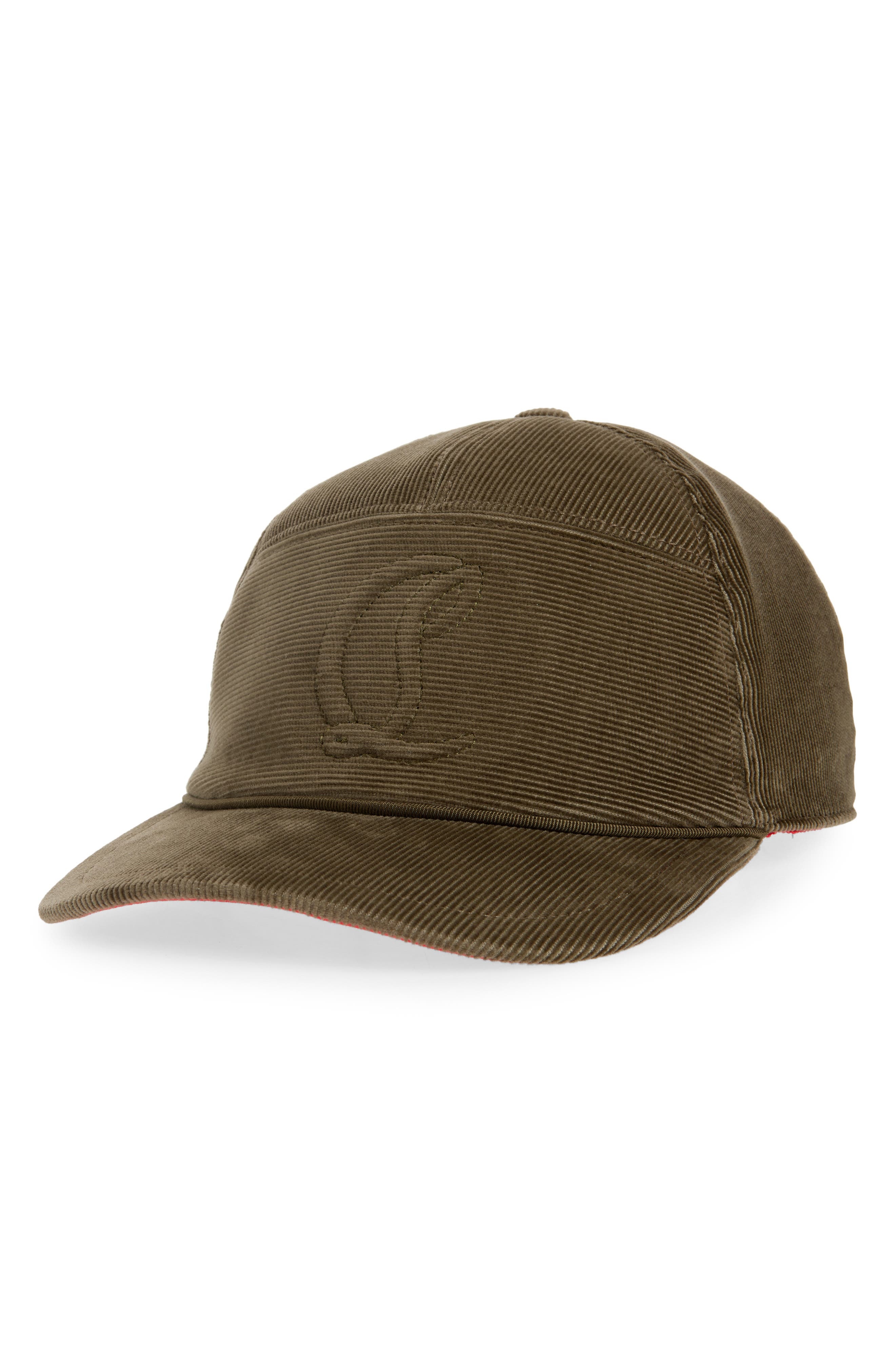Christian Louboutin Enky Mooncrest Monogram Corduroy Baseball Cap in Silex at Nordstrom - 1