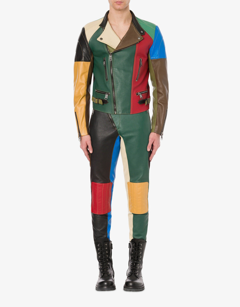 Moschino MIXED PATCHWORK NAPPA BIKER outlook