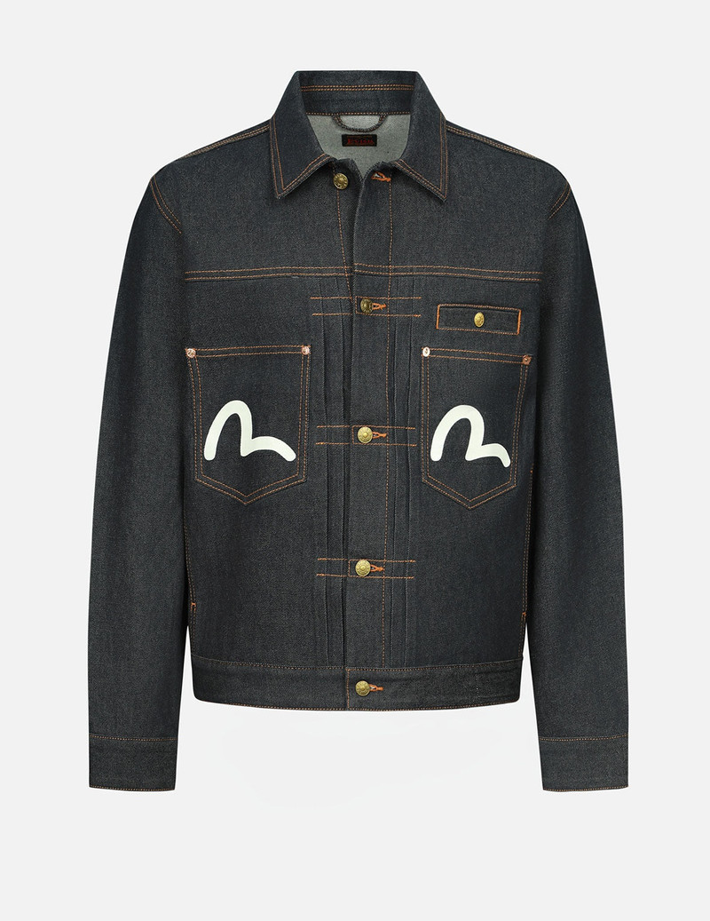 Seagull Print Relax Fit Denim Jacket 1