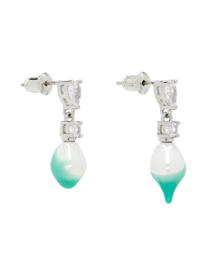 OTTOLINGER Silver & Green Pearl Dip Earrings outlook