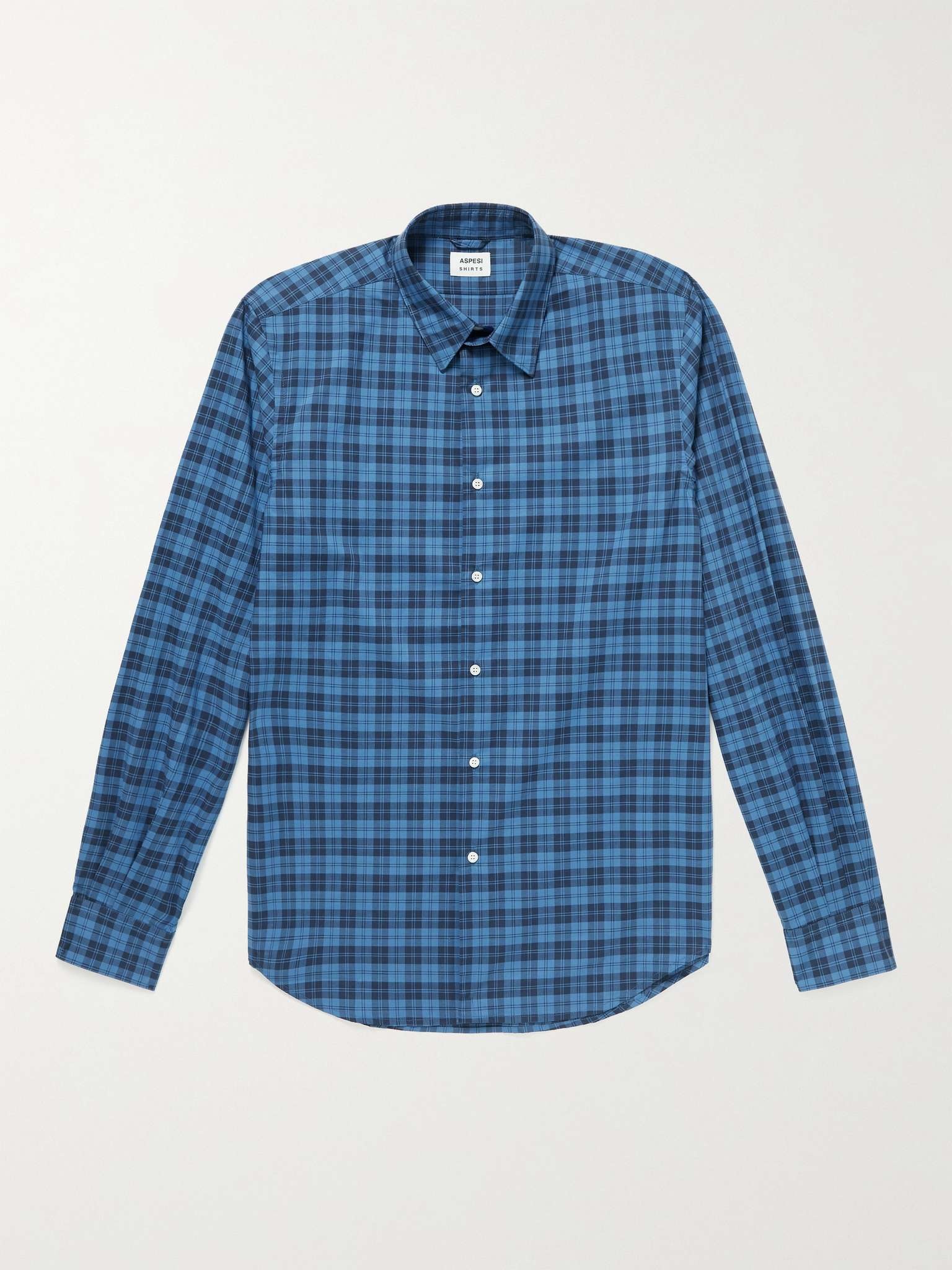 Slim-Fit Checked Cotton-Poplin Shirt - 1