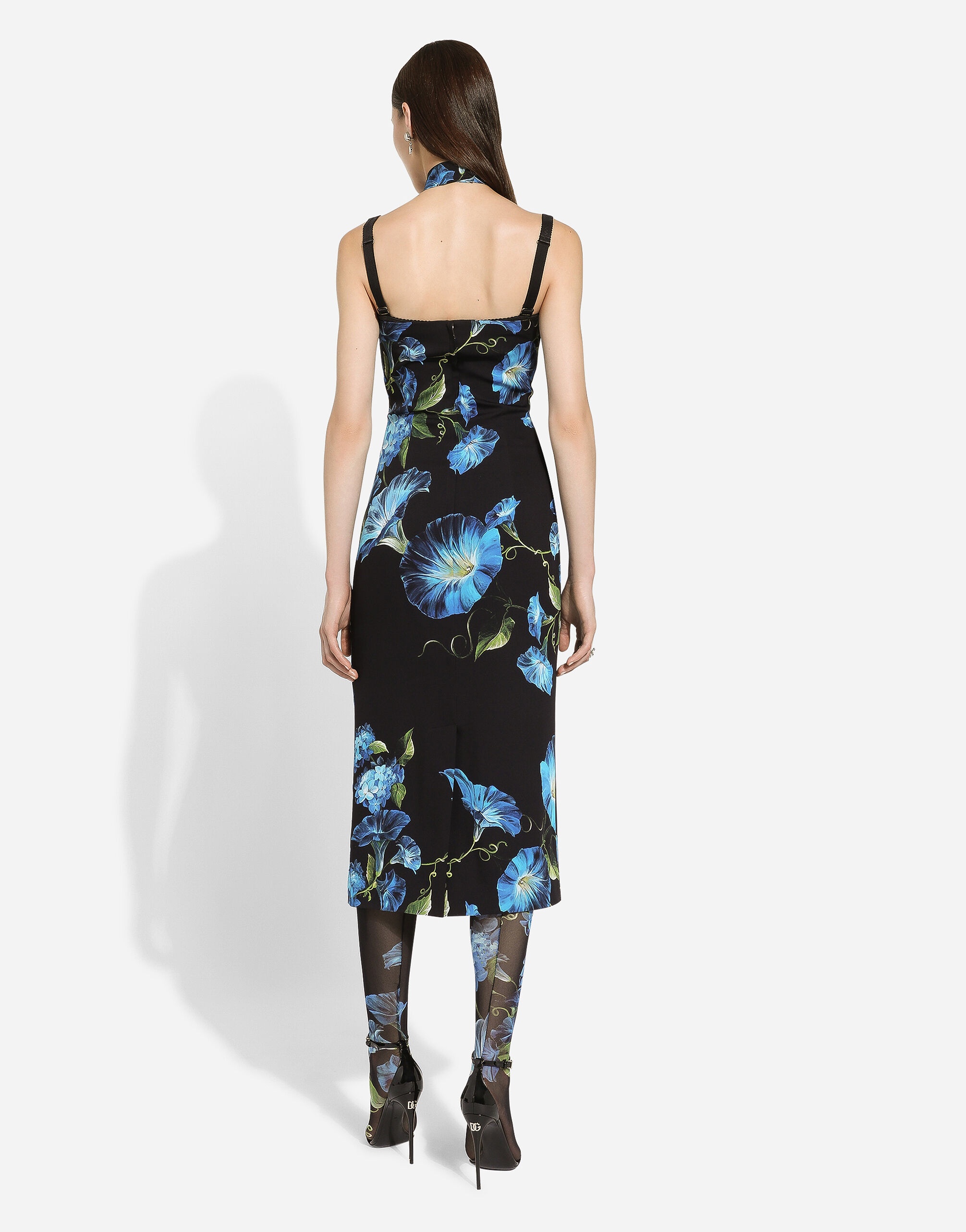 Charmeuse sheath dress with bluebell print - 3