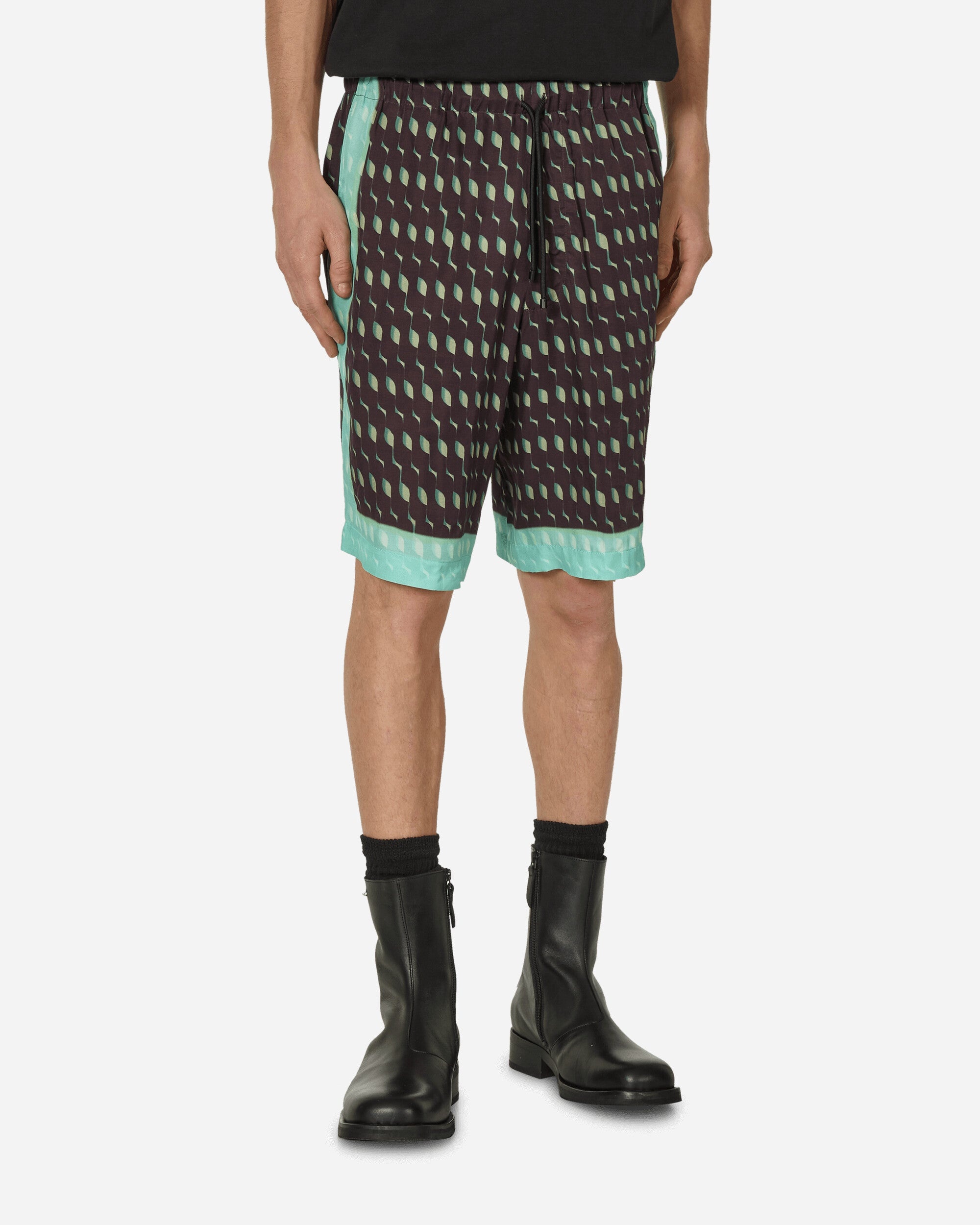 Printed Viscose Shorts Brown - 1