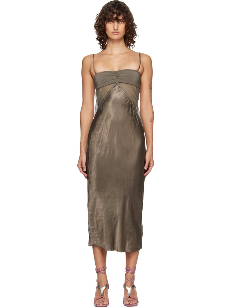 Gray Temple Combo Slip Midi Dress 1