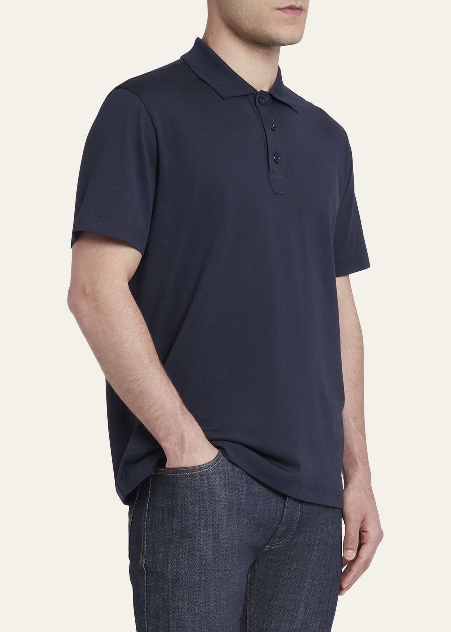 Men's Solid Cotton Polo Shirt - 4