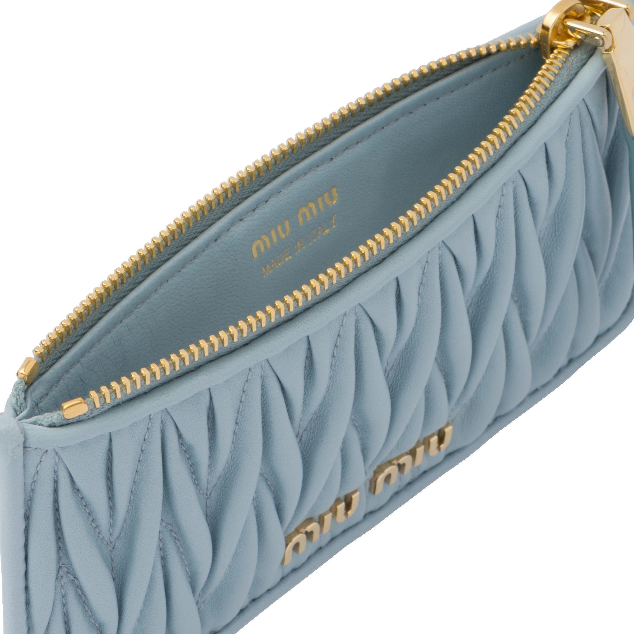 Matelassé nappa leather zipper wallet - 5