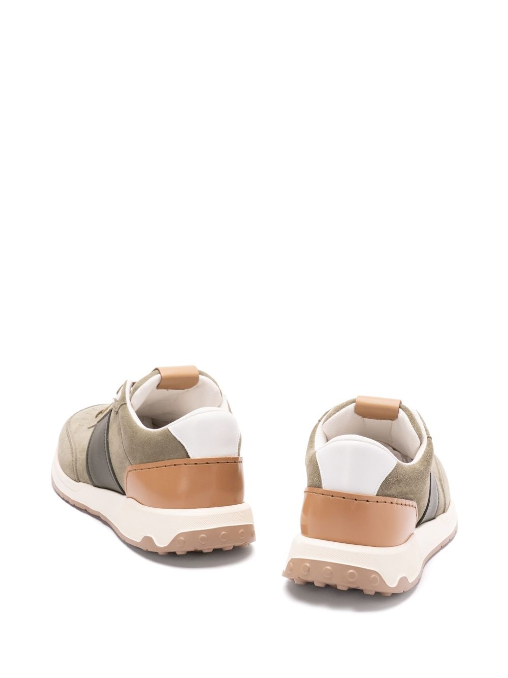 leather-trim suede sneakers - 4