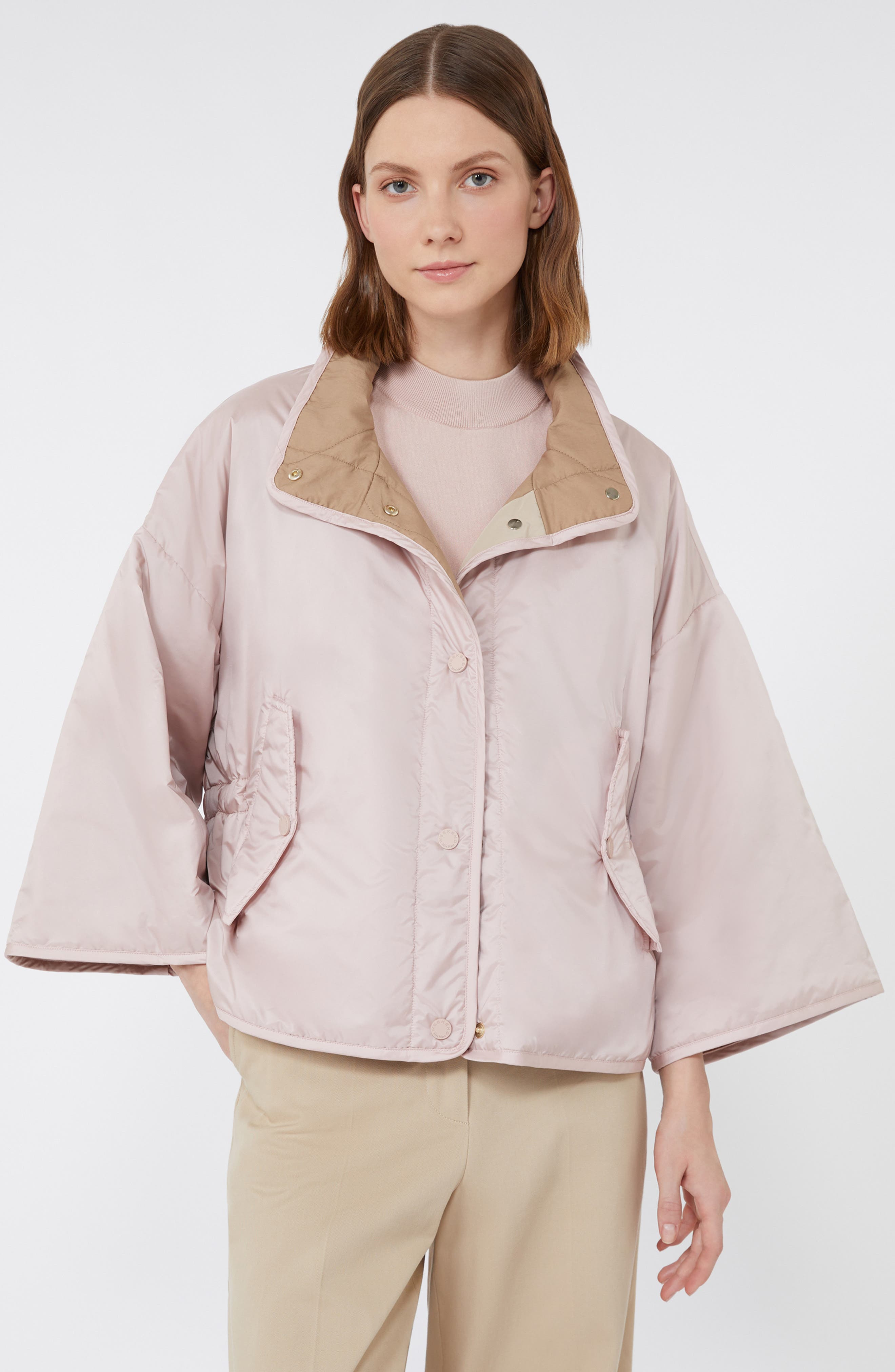 Weekend Max Mara Ronco Water Repellent Quilted Reversible Jacket in Powder at Nordstrom - 5