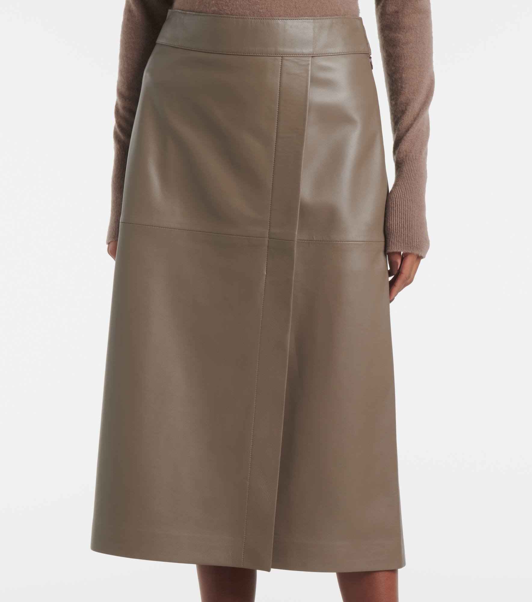 Leather midi skirt - 5