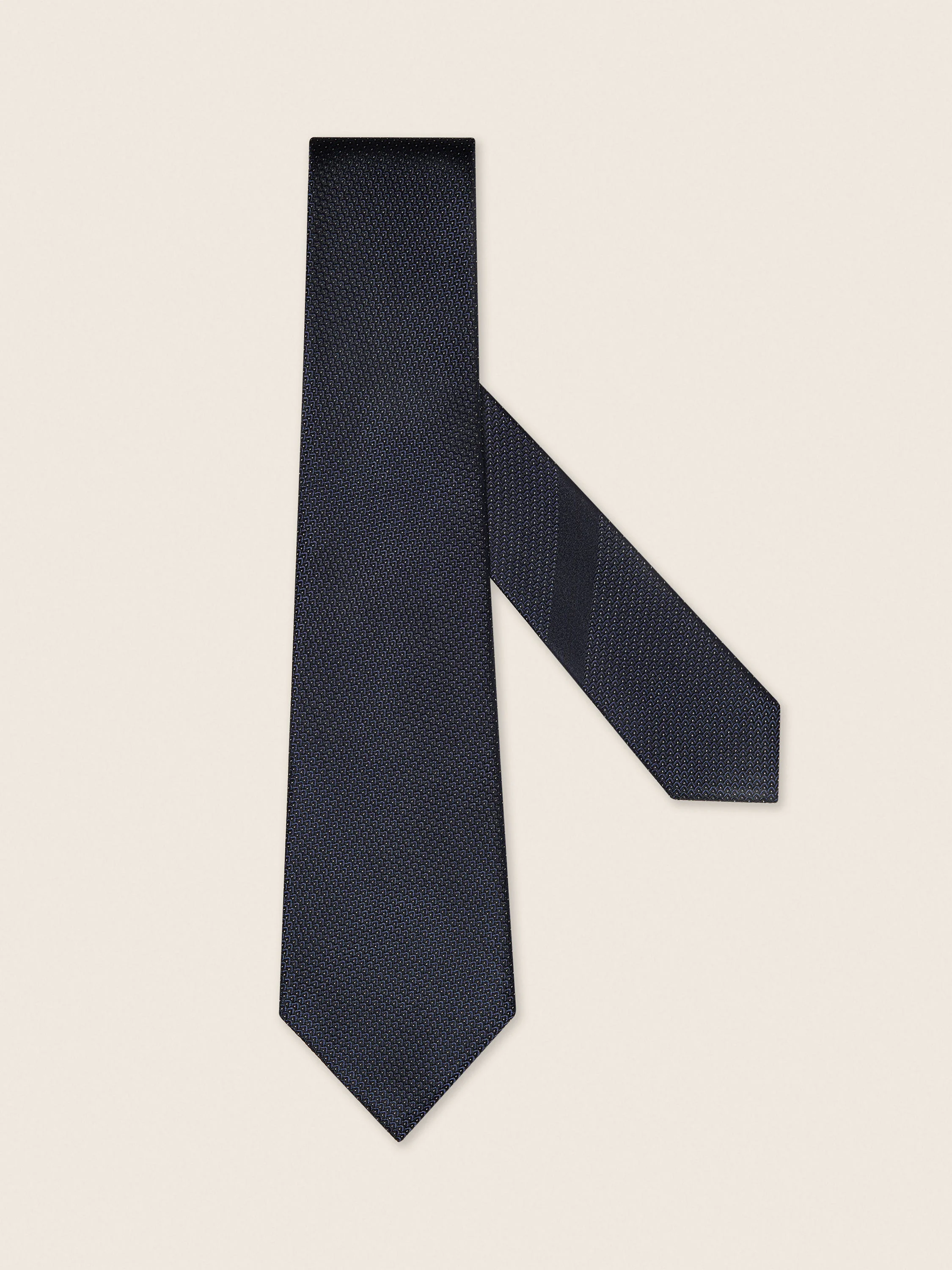 NAVY BLUE SILK TIE - 1