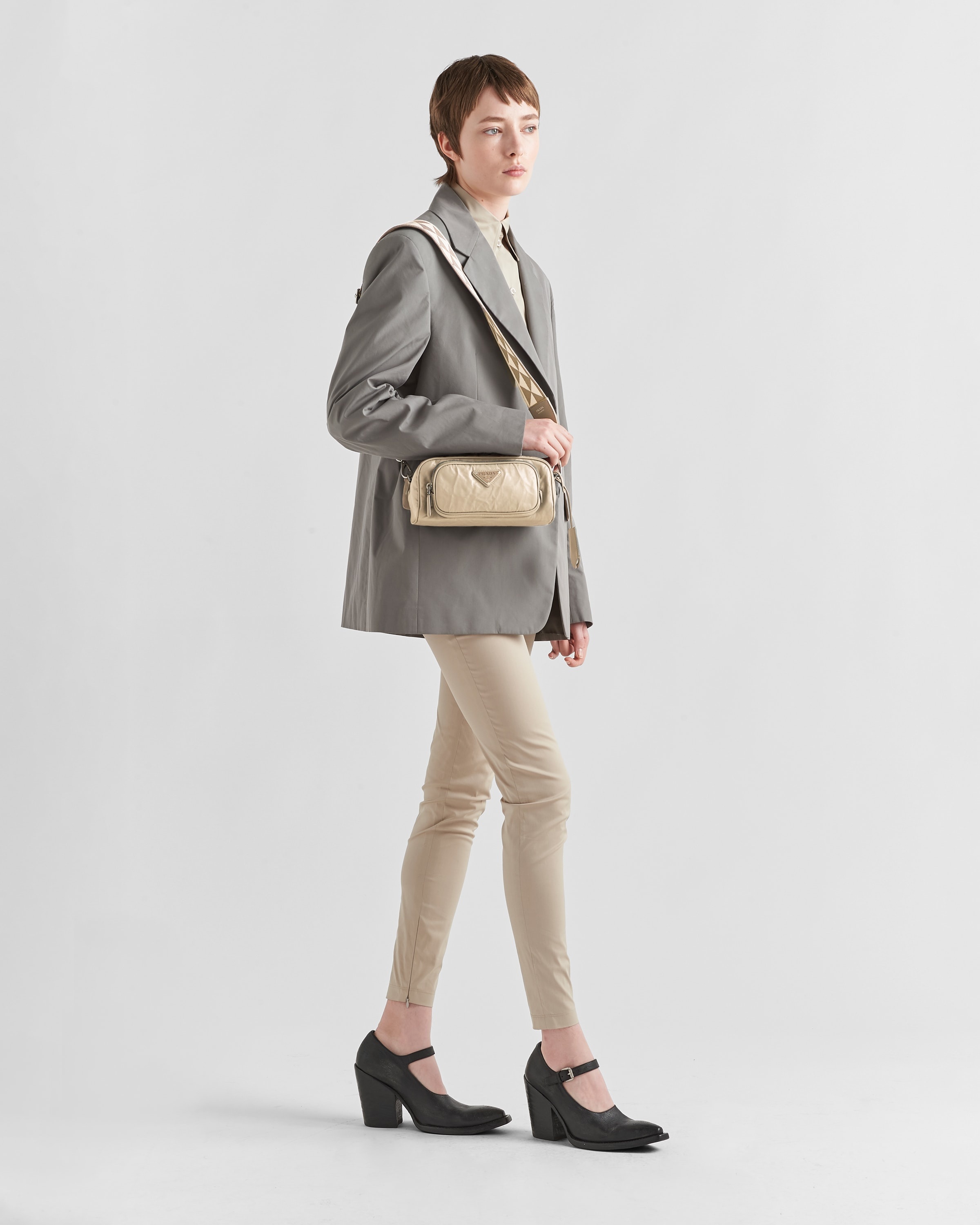 Prada Nappa antique leather multi-pocket shoulder bag